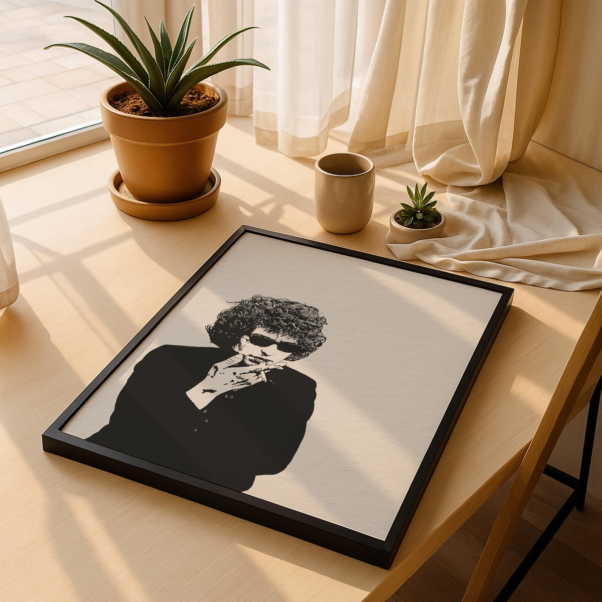 Bob Dylan Art Print - Minimalist Black & White Hand-Drawn Music Icon Poster, Retro Wall Art Gift for Folk Rock and 60s Music Fans — image 5