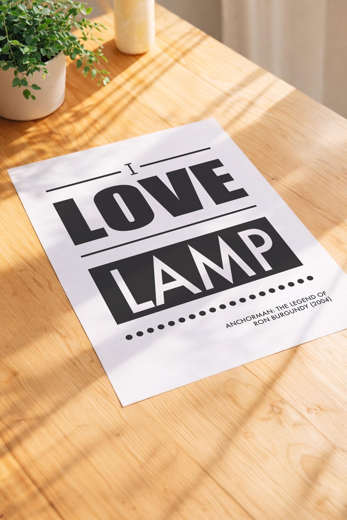 Anchorman Quote Print - I Love Lamp - Film Art Movie Poster — image 3