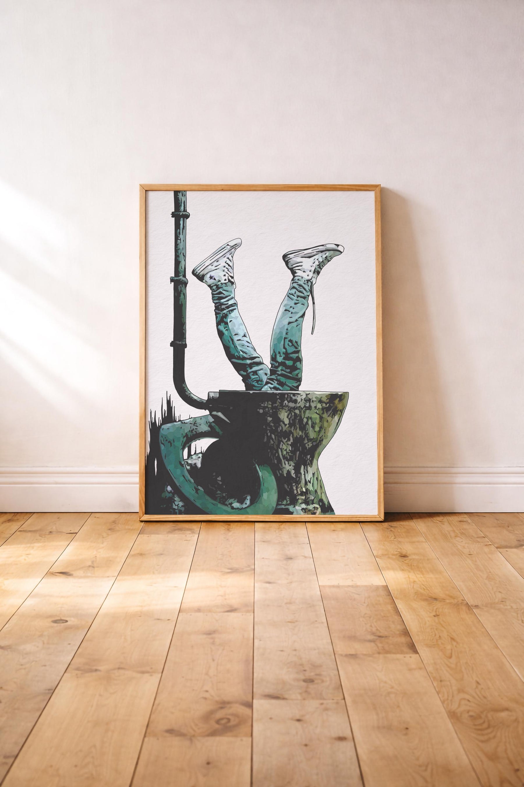 Trainspotting Minimalist Movie Poster – Toilet Scene Illustration Giclée Print, Cult Film Wall Art — image 3