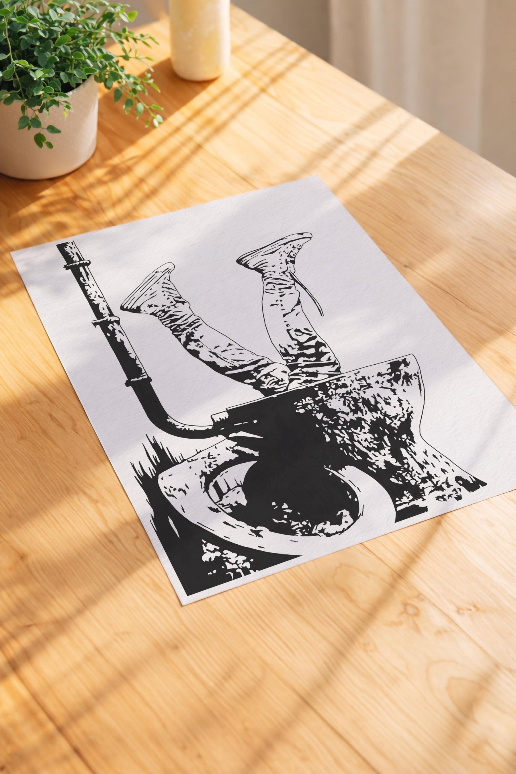 Trainspotting Minimalist Movie Poster – Toilet Scene Illustration Giclée Print, Cult Film Wall Art — image 6