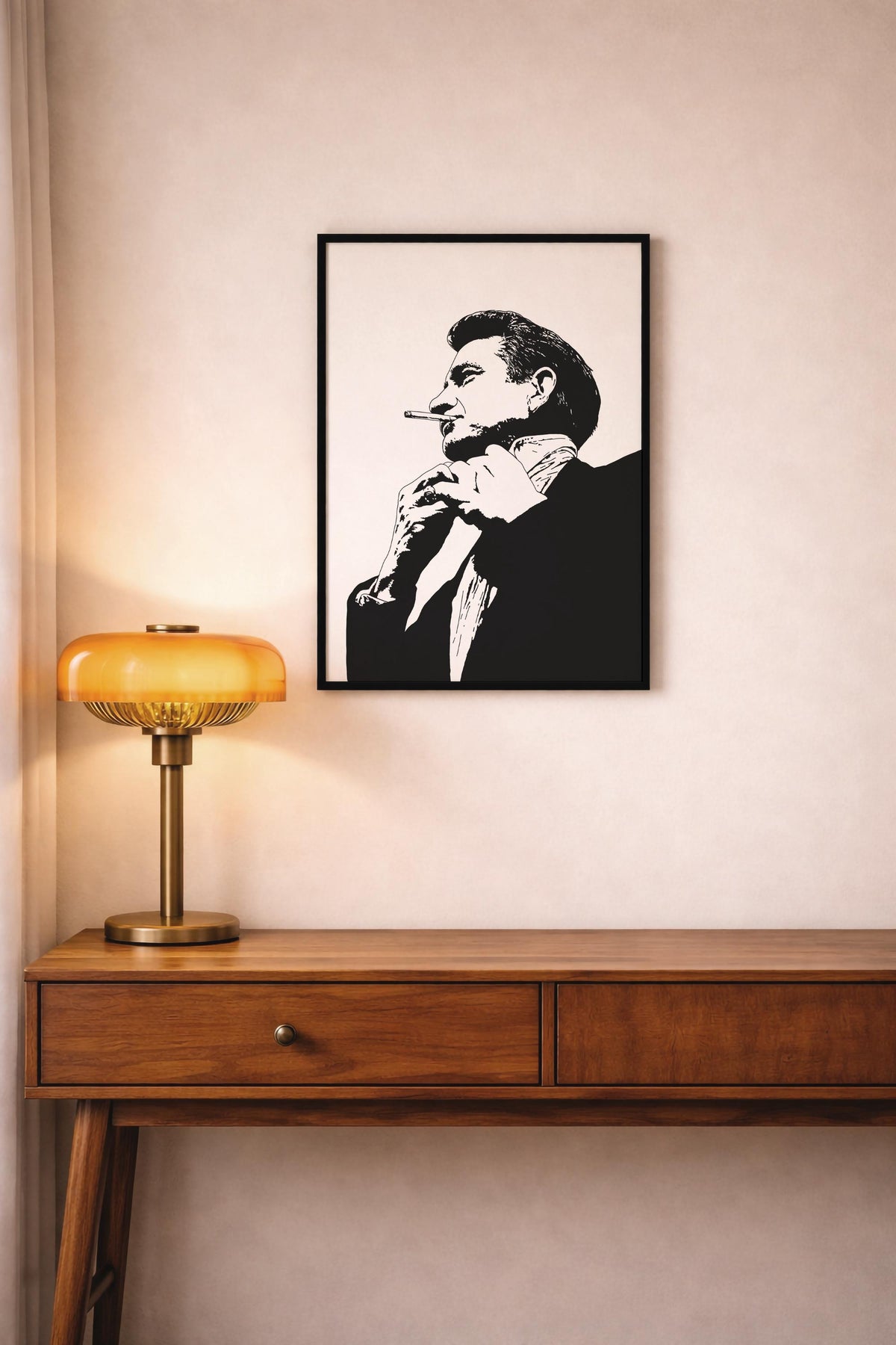 Johnny Cash Minimalist Portrait Print – Country Music Icon Giclée Wall Art — image 7