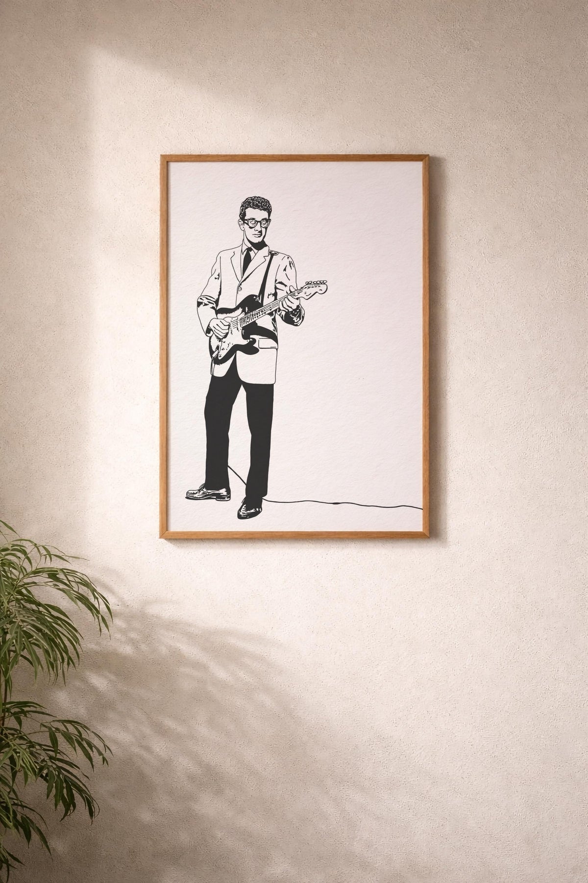 Buddy Holly Minimalist Portrait Print – Rock and Roll Music Icon Giclée Wall Art — image 7