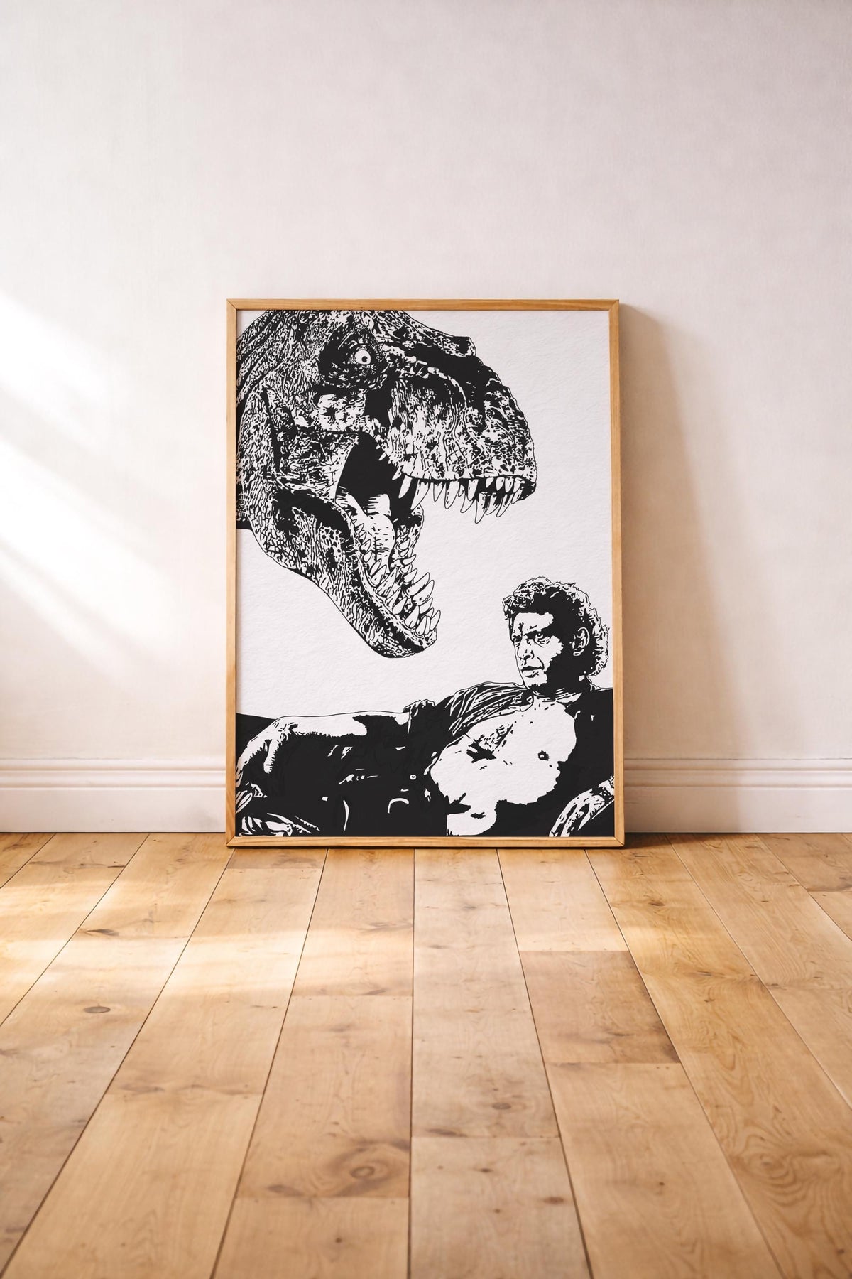 Jurassic Park Minimalist Poster – Dr Ian Malcolm T-Rex Illustration Print — image 3