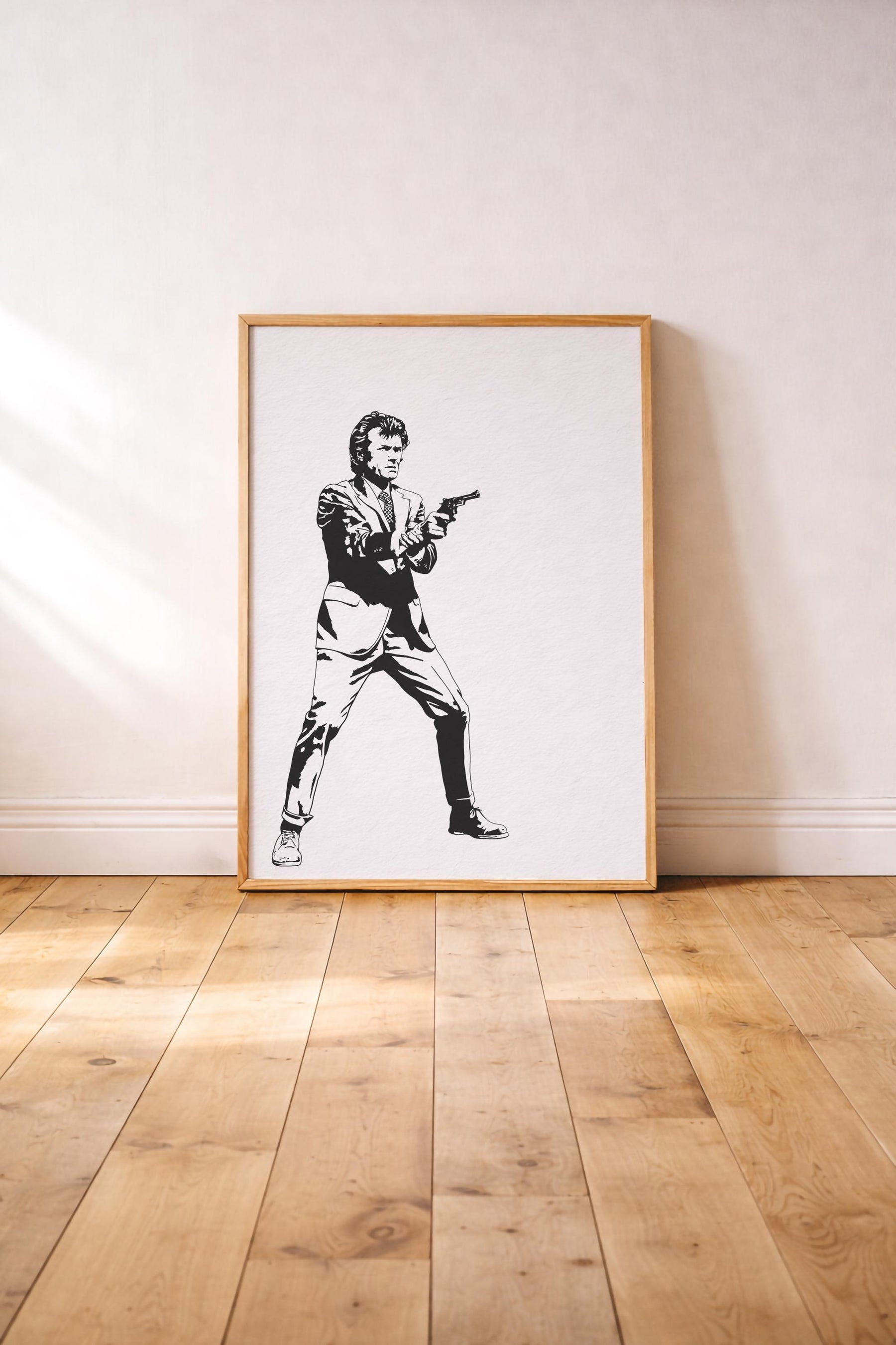 Dirty Harry Portrait Print - Clint Eastwood - Black And White - Classic Movie Film Art Poster — image 2