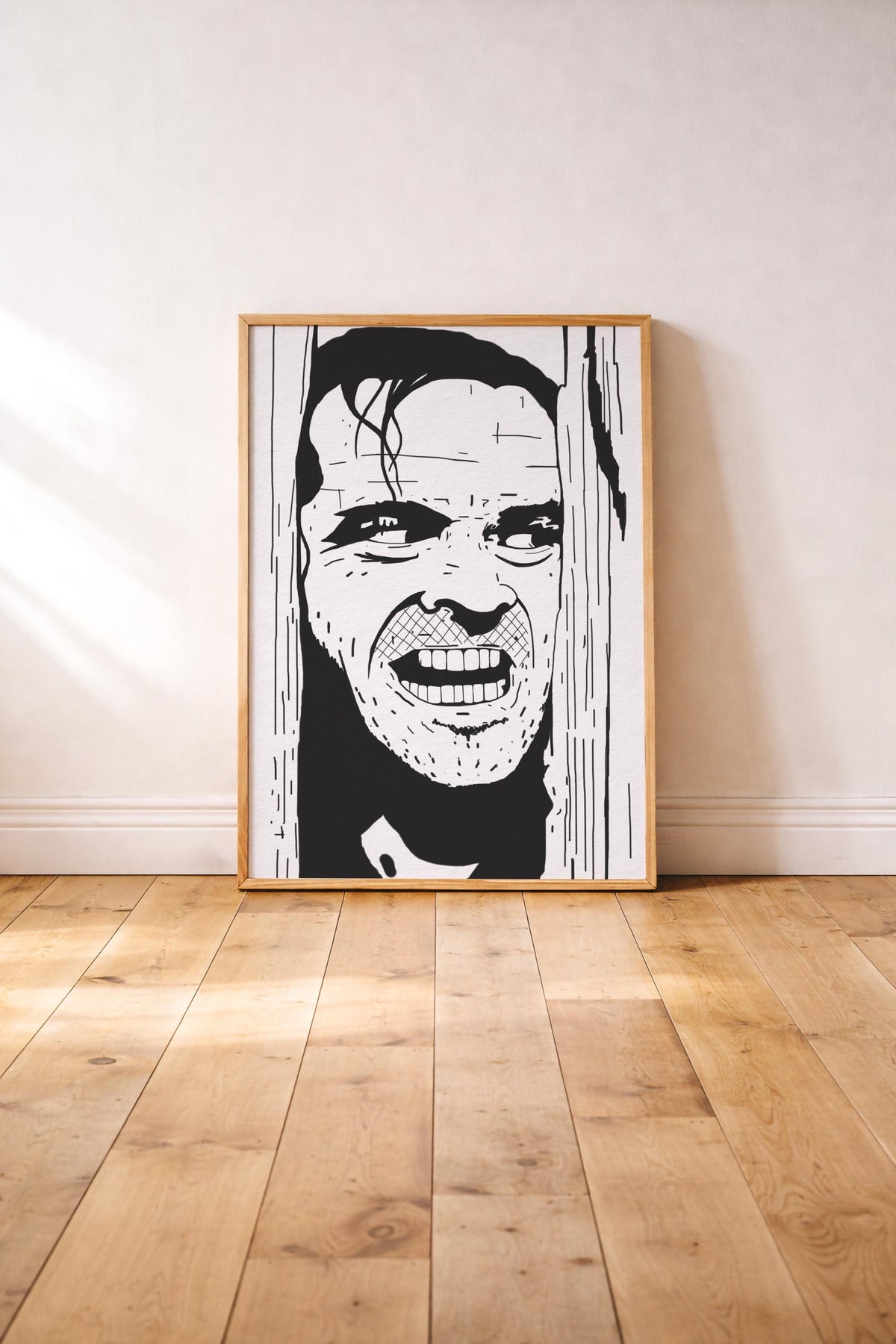 The Shining Portrait Print | Here's Johnny! | Jack Nicholson | Stanley Kubrick | Illustrated Film Art Movie Poster