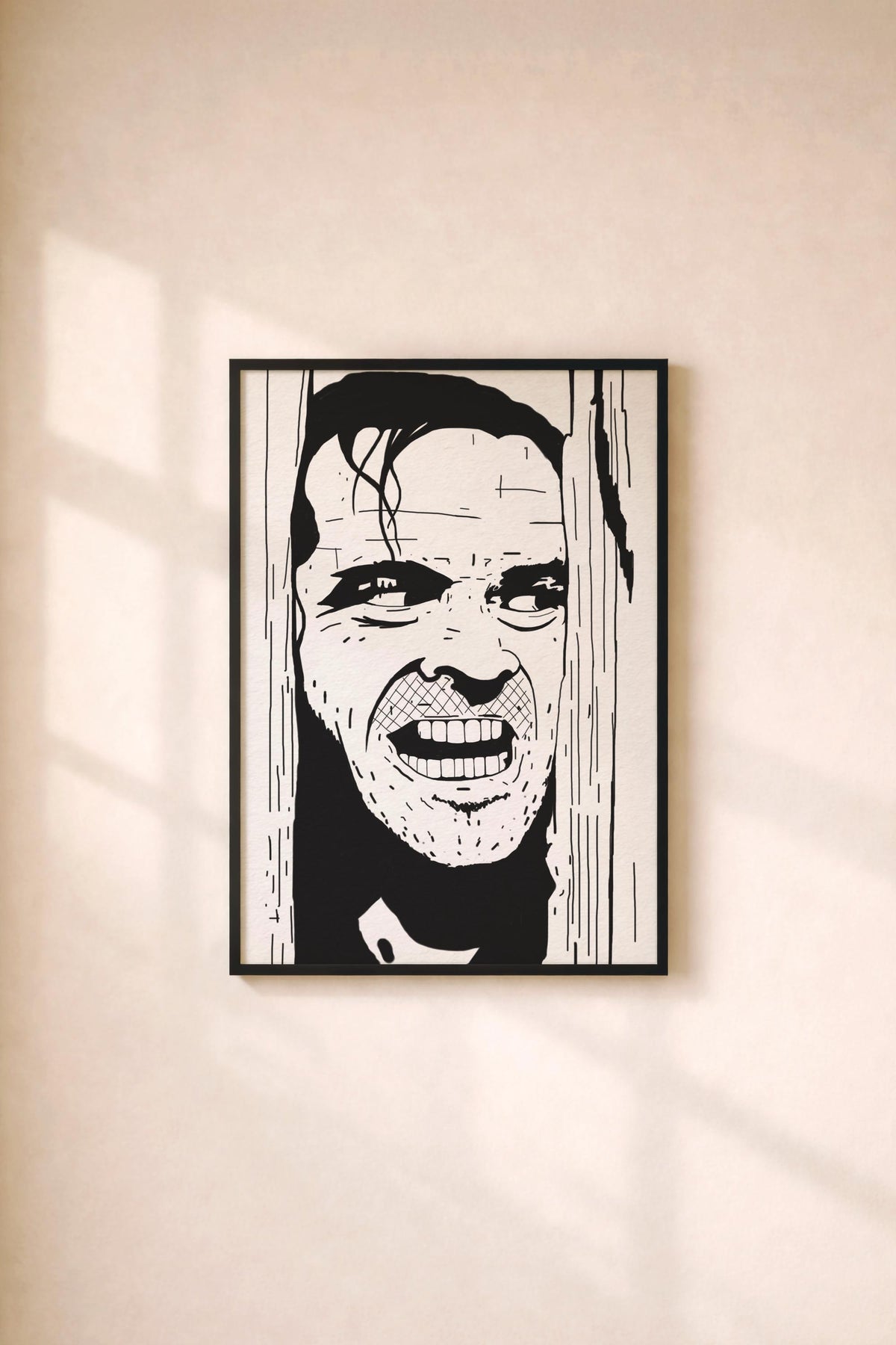 The Shining Portrait Print - Here's Johnny! - Jack Nicholson - Stanley Kubrick -  Illustrated Film Art Movie Poster