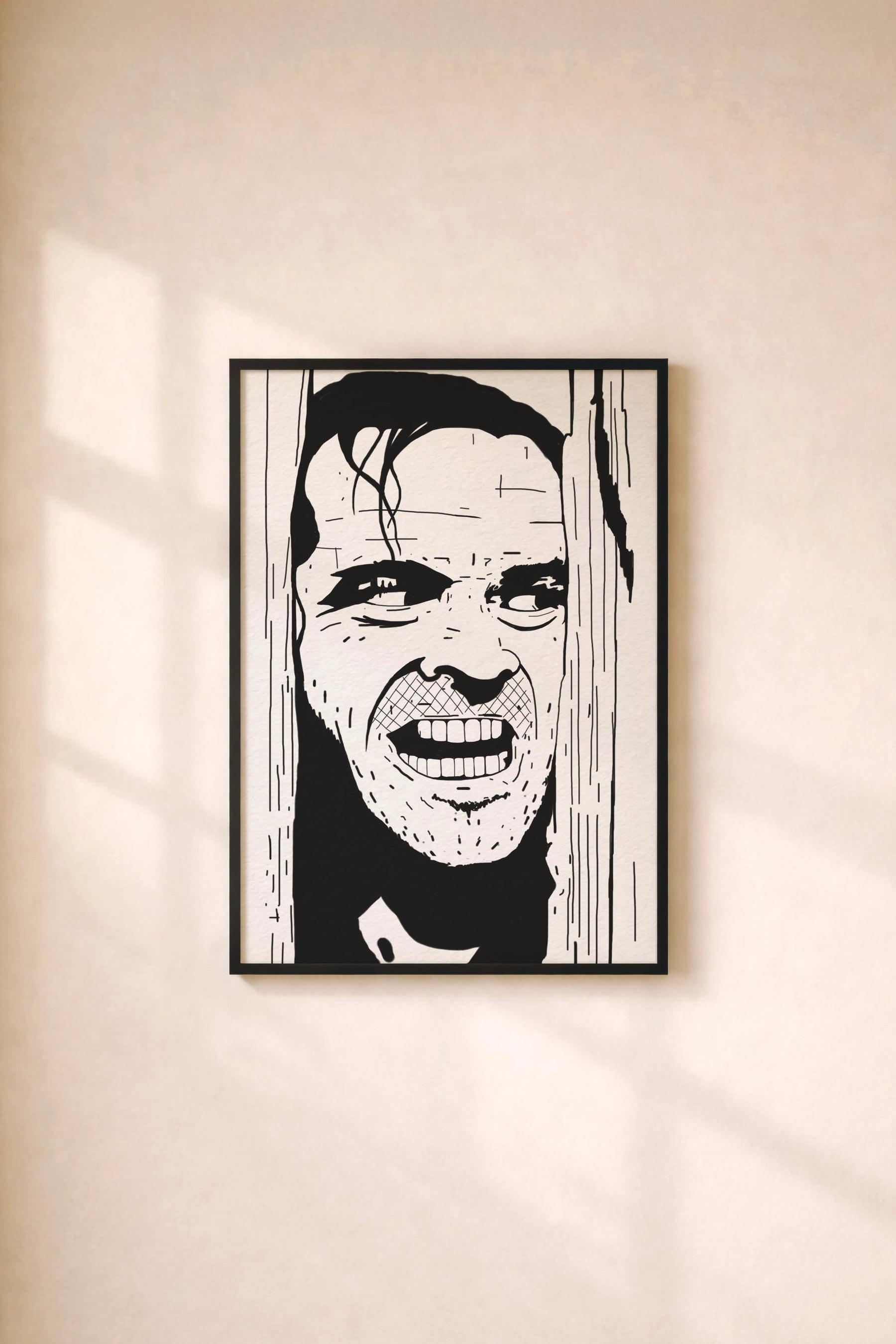 The Shining Portrait Print - Here's Johnny! - Jack Nicholson - Stanley Kubrick -  Illustrated Film Art Movie Poster