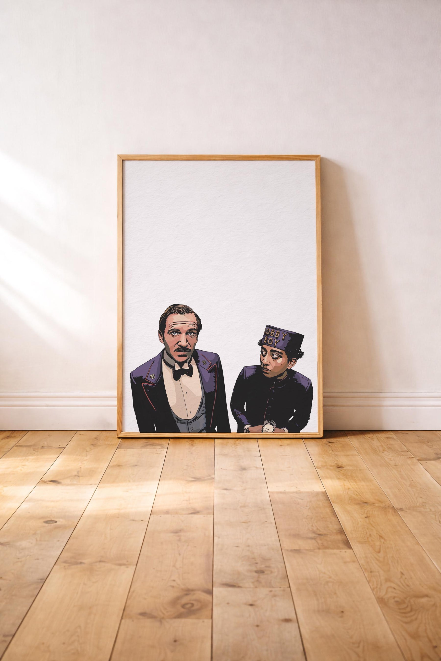 Grand Budapest Hotel Portrait Print – Wes Anderson Illustrated Film Poster - Gustave H & Zero Movie Wall Art — image 3