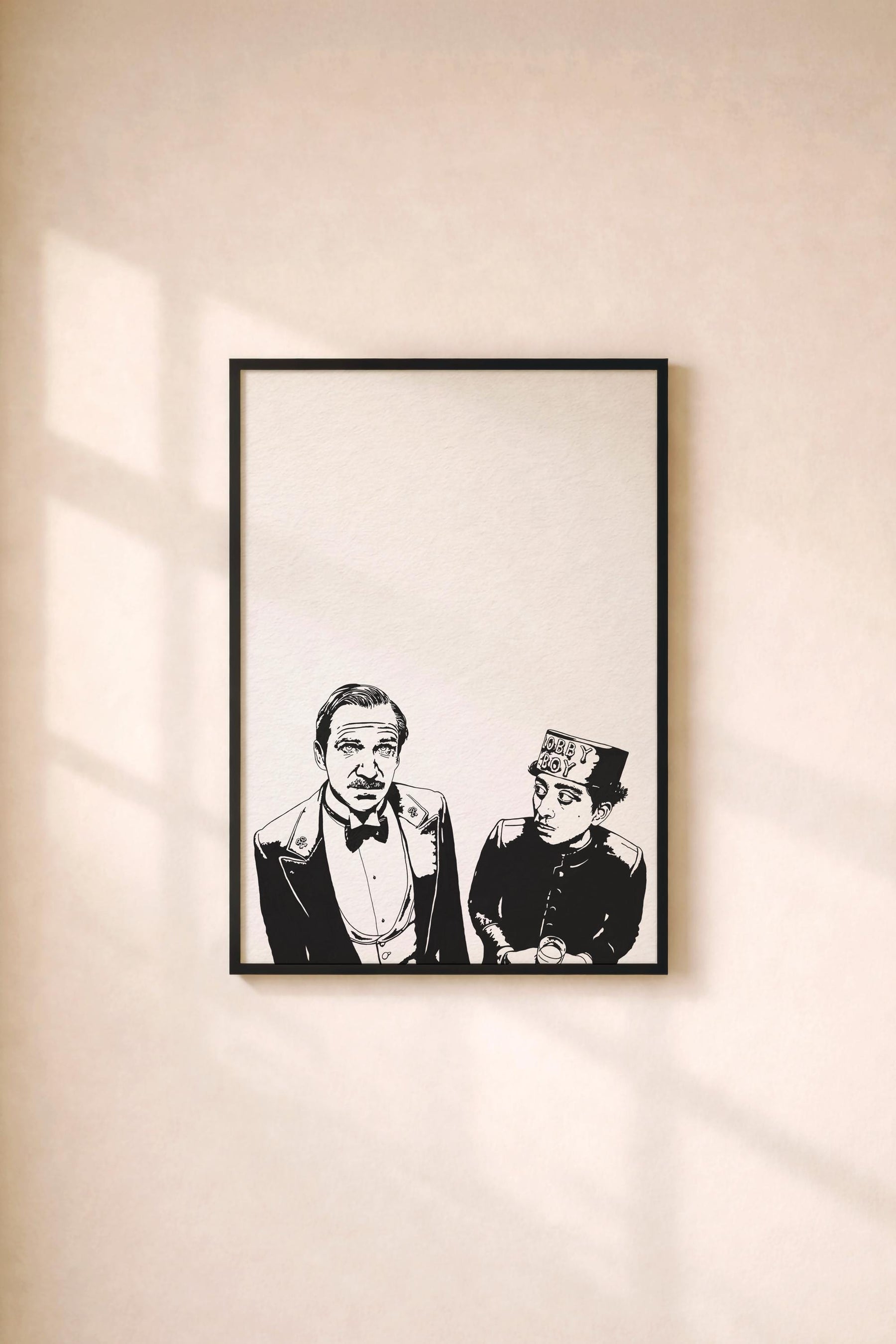 Grand Budapest Hotel Portrait Print – Wes Anderson Illustrated Film Poster - Gustave H & Zero Movie Wall Art — image 2