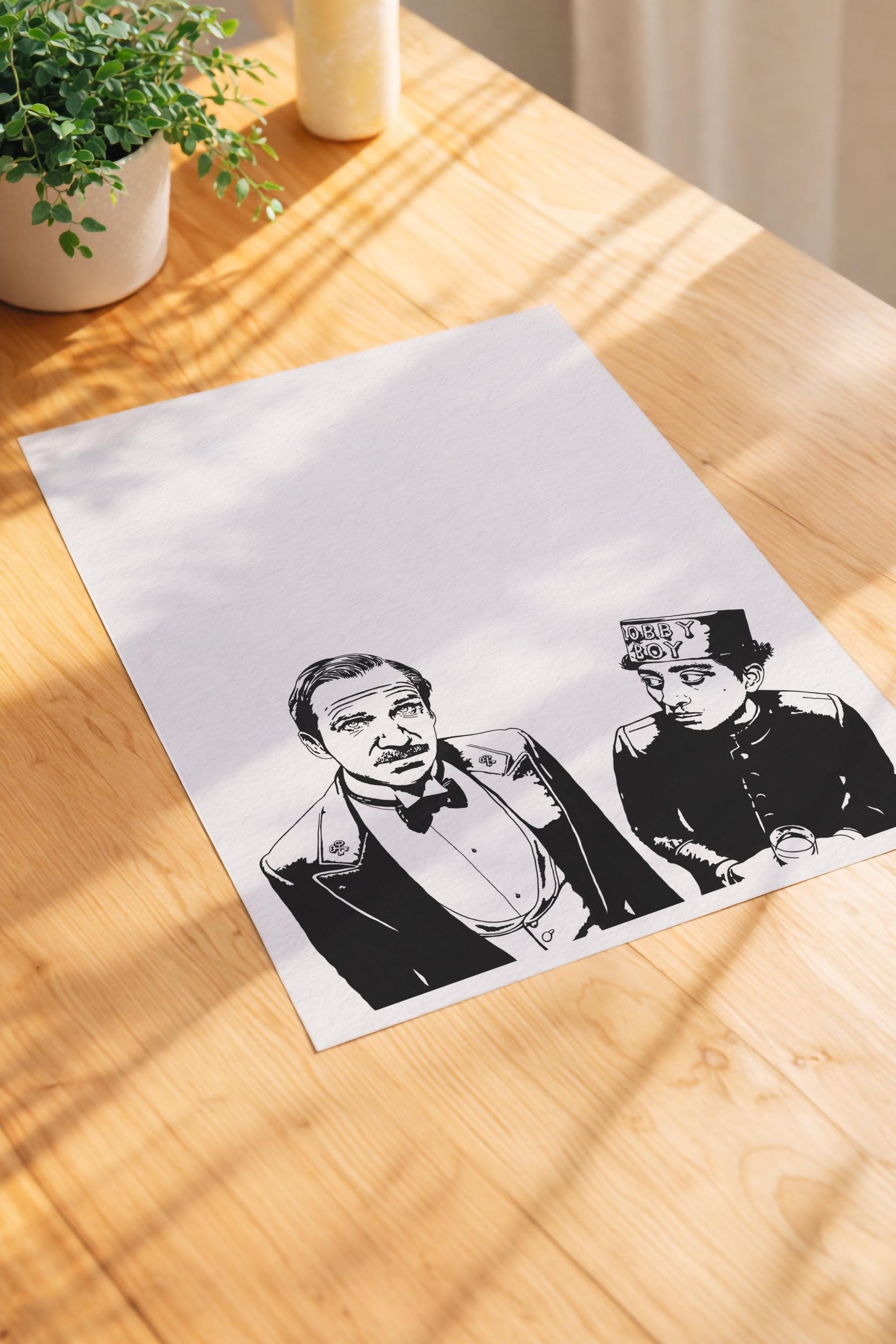 Grand Budapest Hotel Portrait Print – Wes Anderson Illustrated Film Poster - Gustave H & Zero Movie Wall Art — image 6