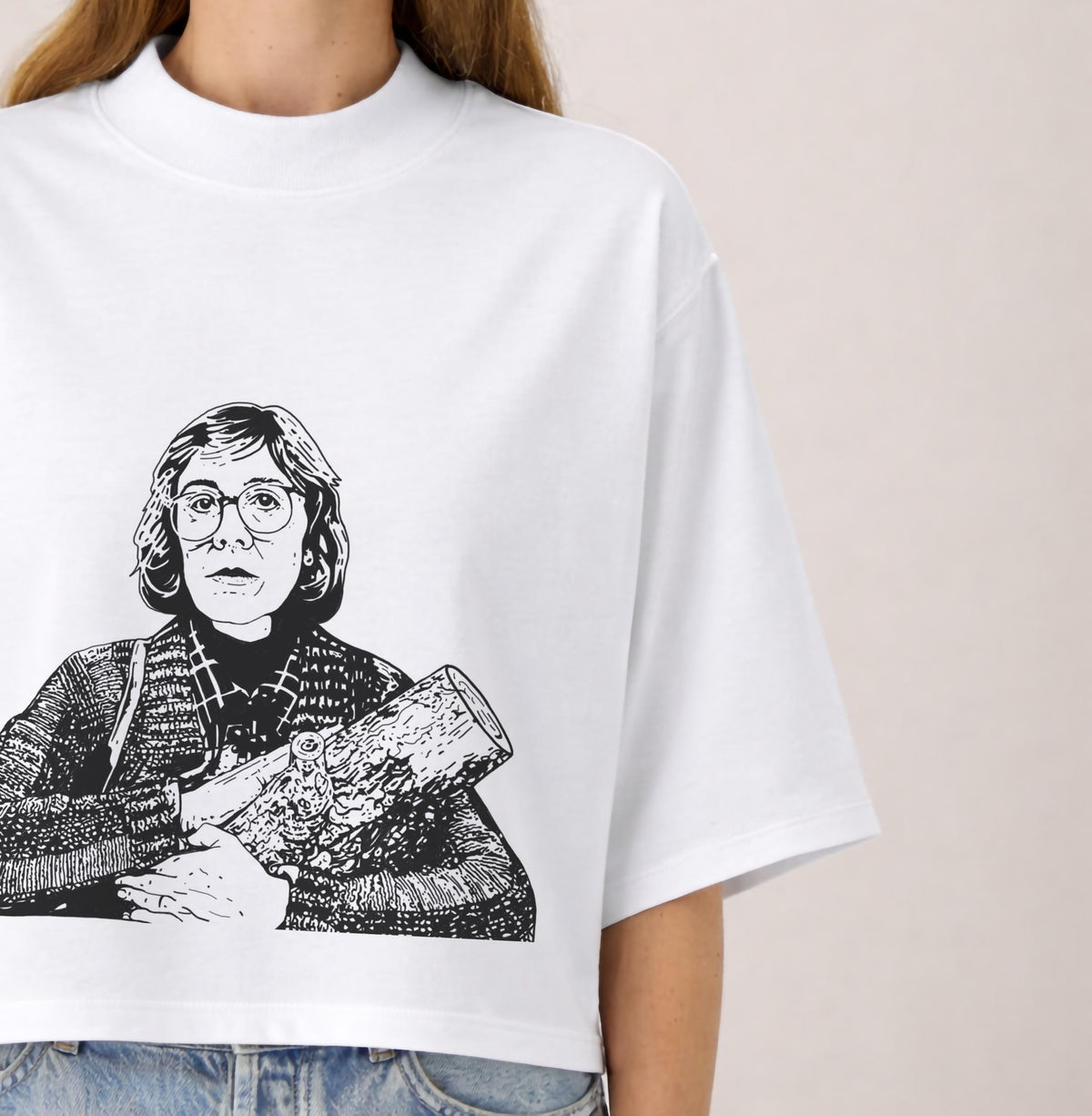 Log Lady T-Shirt - Twin Peaks Premium Oversized Cropped Graphic Tee — image 2