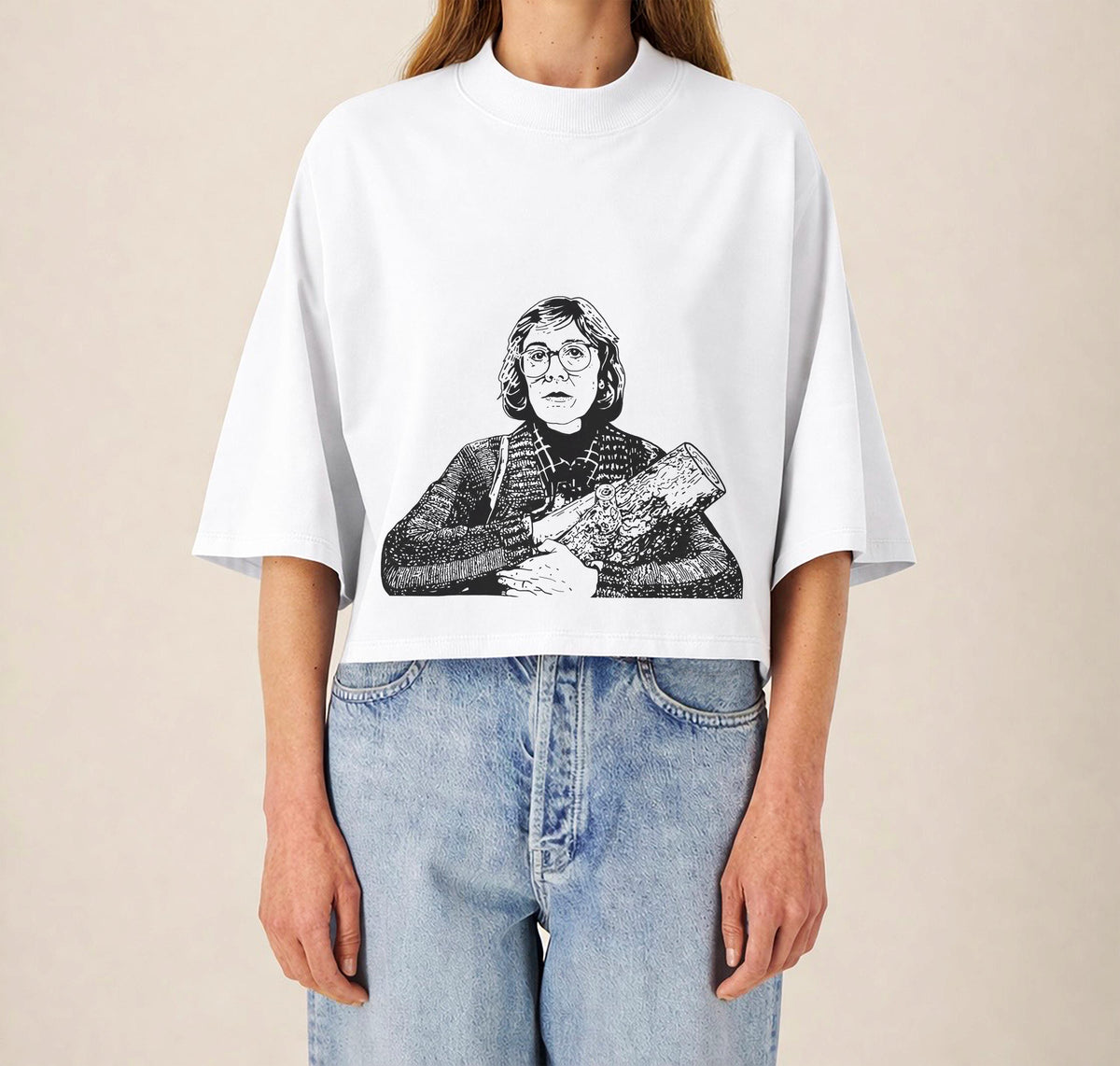 Log Lady T-Shirt | Twin Peaks Premium Oversized Cropped Graphic Tee