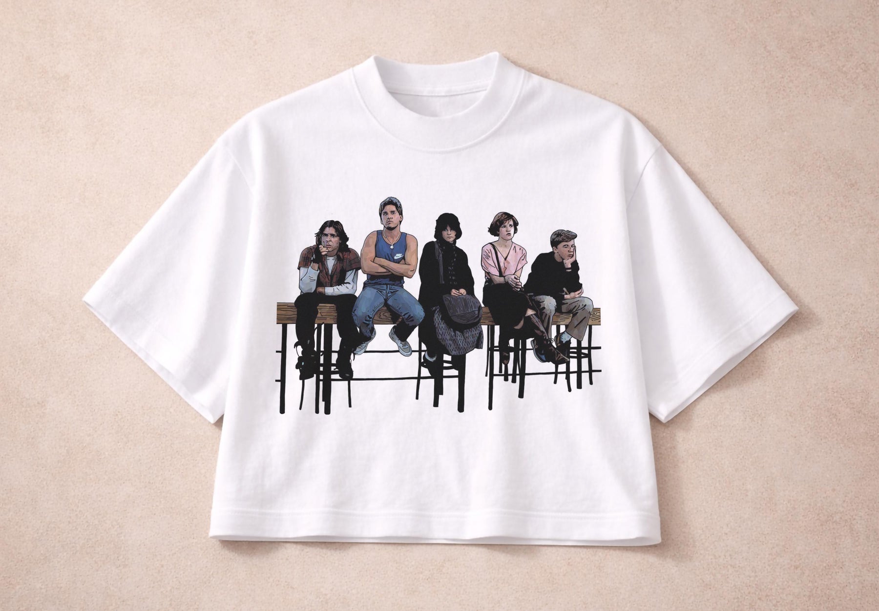 The Breakfast Club T-Shirt - 80s Cult Movie Premium Oversized Cropped Graphic Tee — image 4