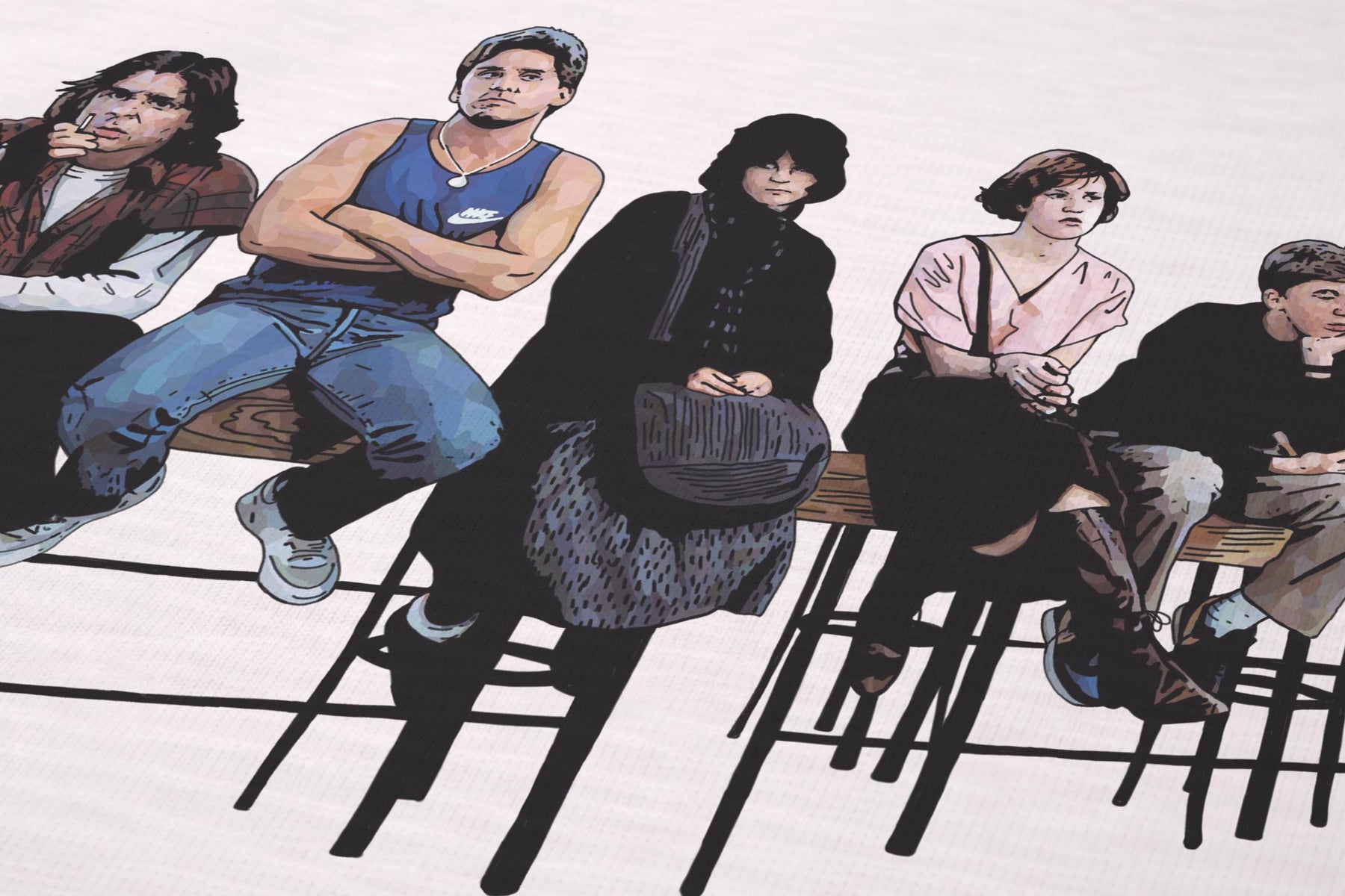 The Breakfast Club T-Shirt - 80s Cult Movie Premium Oversized Cropped Graphic Tee — image 7