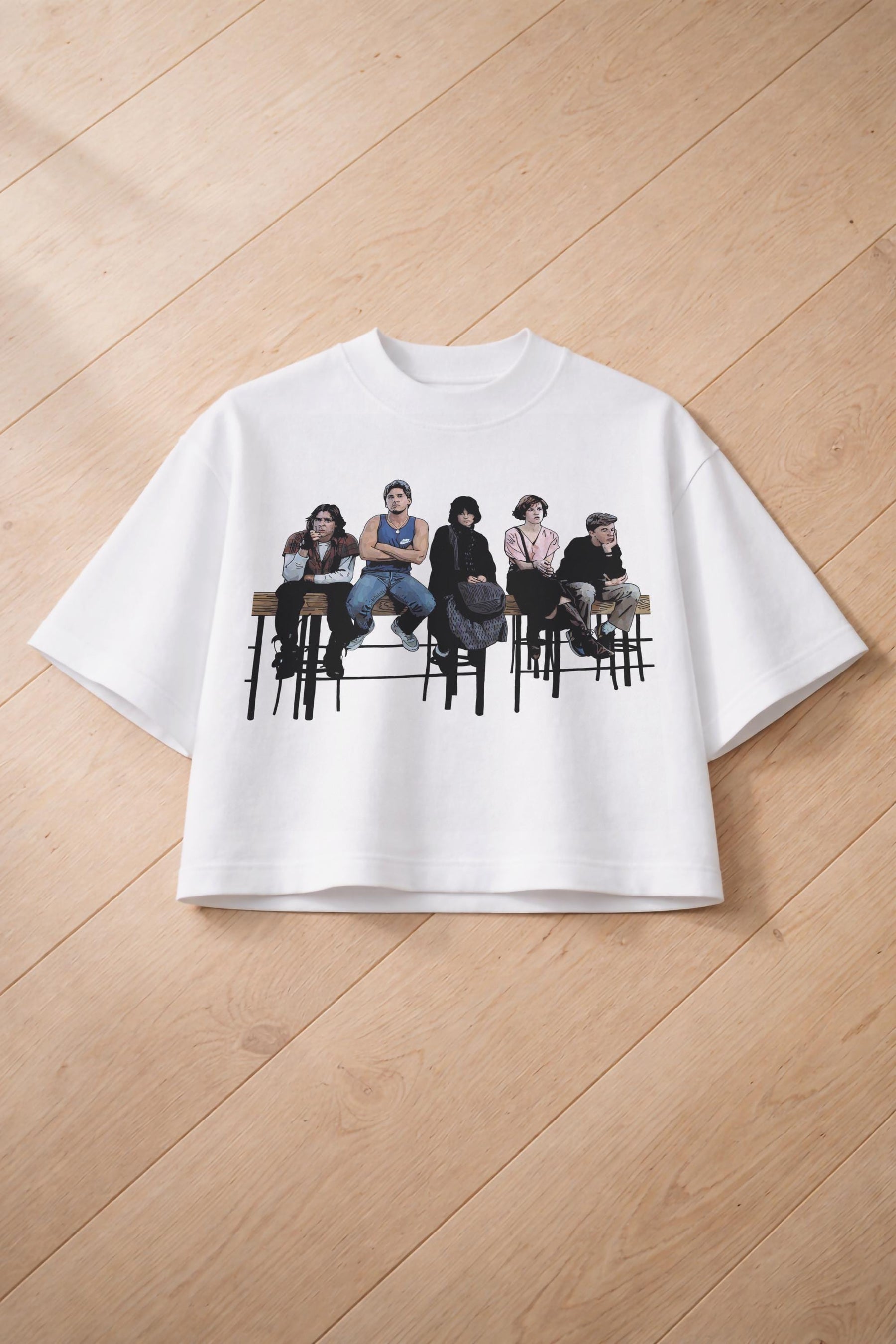 The Breakfast Club T-Shirt - 80s Cult Movie Premium Oversized Cropped Graphic Tee — image 5