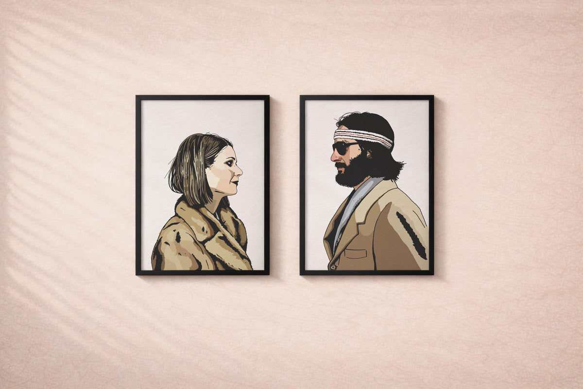 Royal Tenenbaums Art Print Set, Wes Anderson Movie Poster, Margot & Richie