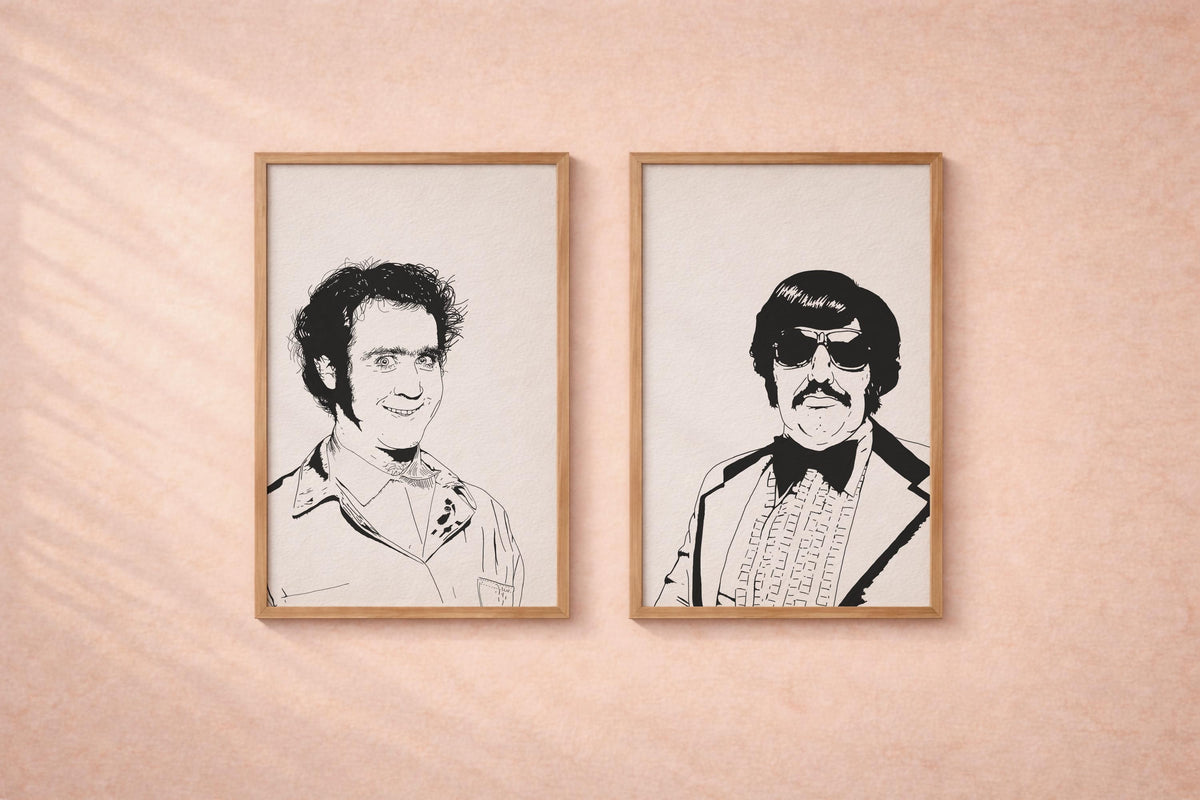 Andy Kaufman Art Print Set: Latka & Tony, Hand-Drawn Movie Poster — image 5