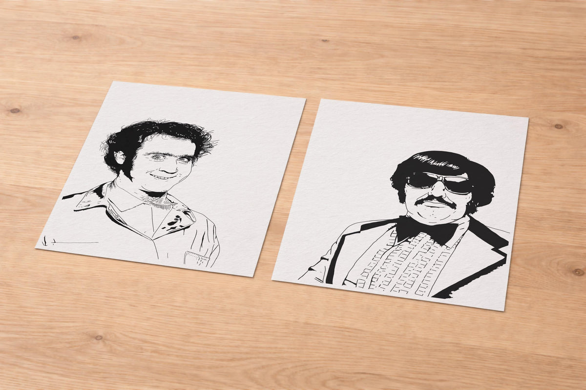 Andy Kaufman Art Print Set: Latka & Tony, Hand-Drawn Movie Poster — image 3