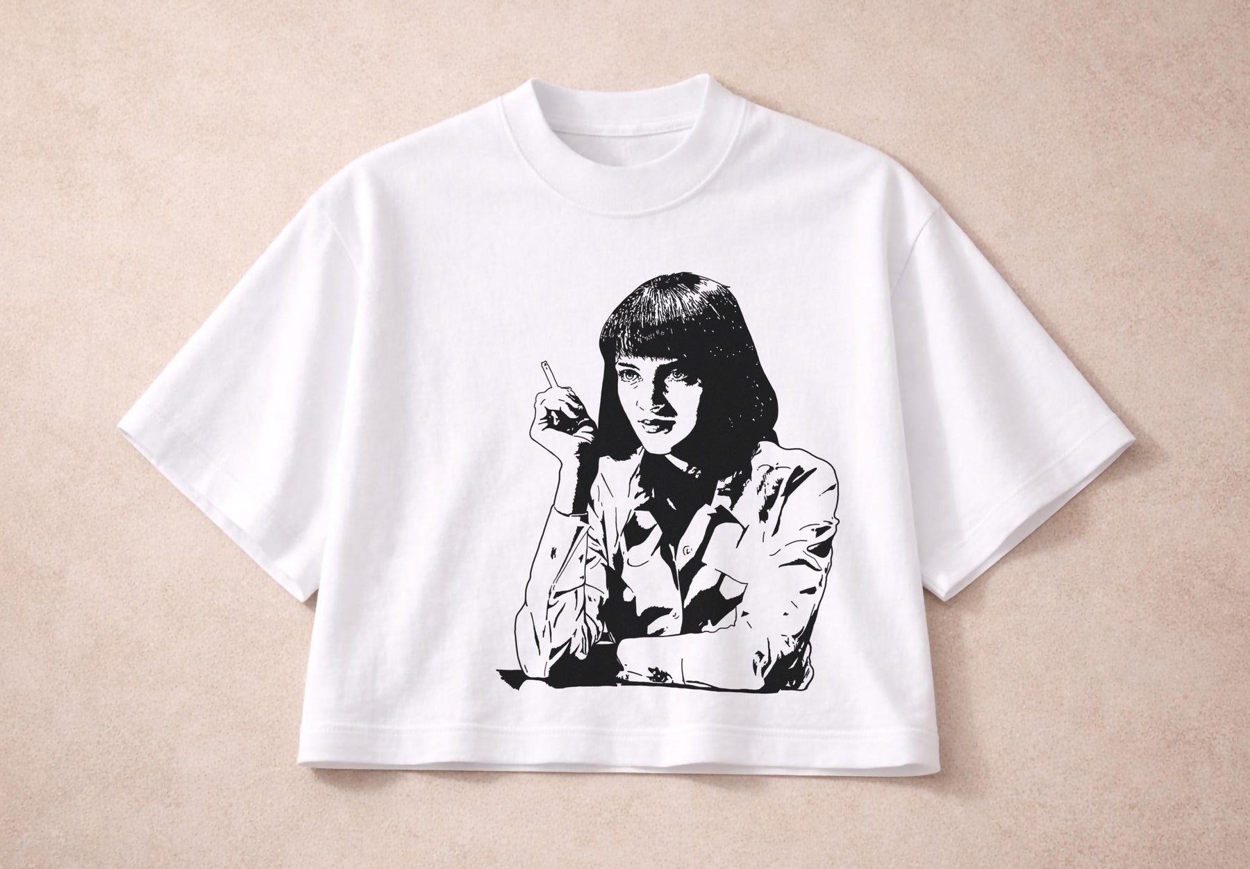 Mia Wallace T-Shirt - Pulp Fiction 90s Cult Film Premium Oversized Cropped Graphic Movie Tee — image 6
