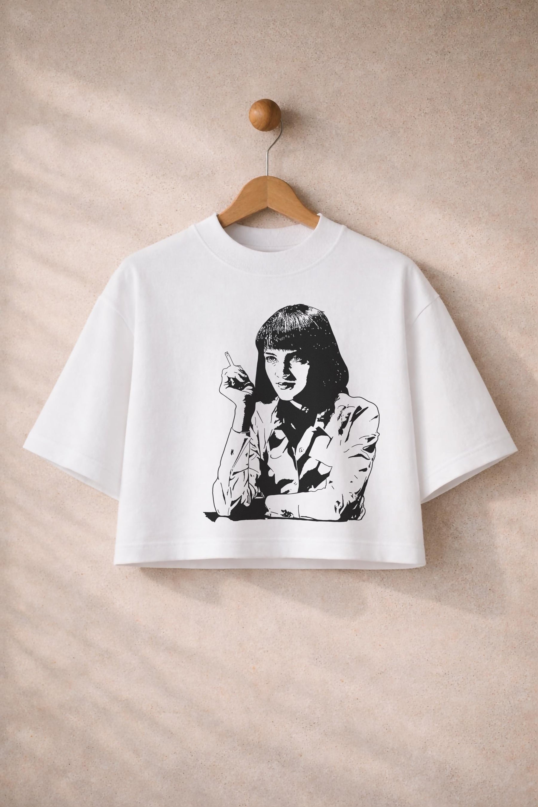 Mia Wallace T-Shirt - Pulp Fiction 90s Cult Film Premium Oversized Cropped Graphic Movie Tee
