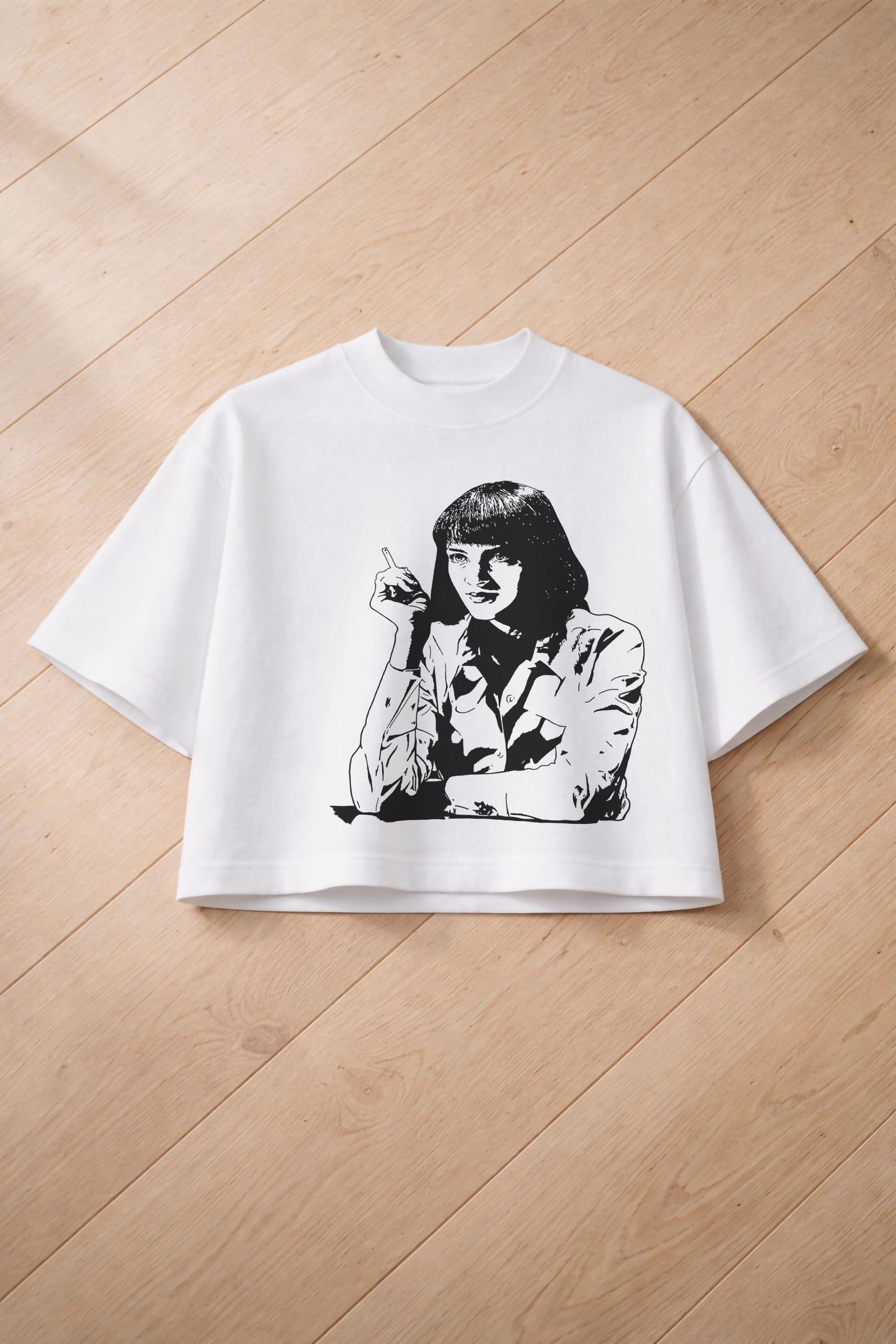 Mia Wallace T-Shirt - Pulp Fiction 90s Cult Film Premium Oversized Cropped Graphic Movie Tee — image 8