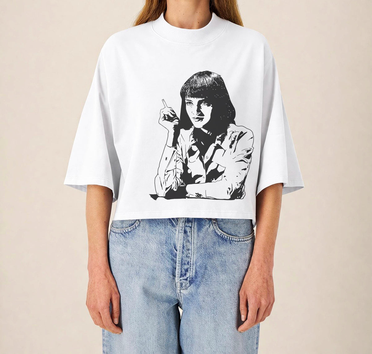 Mia Wallace T-Shirt | Pulp Fiction 90s Cult Film Premium Oversized Cropped Graphic Movie Tee