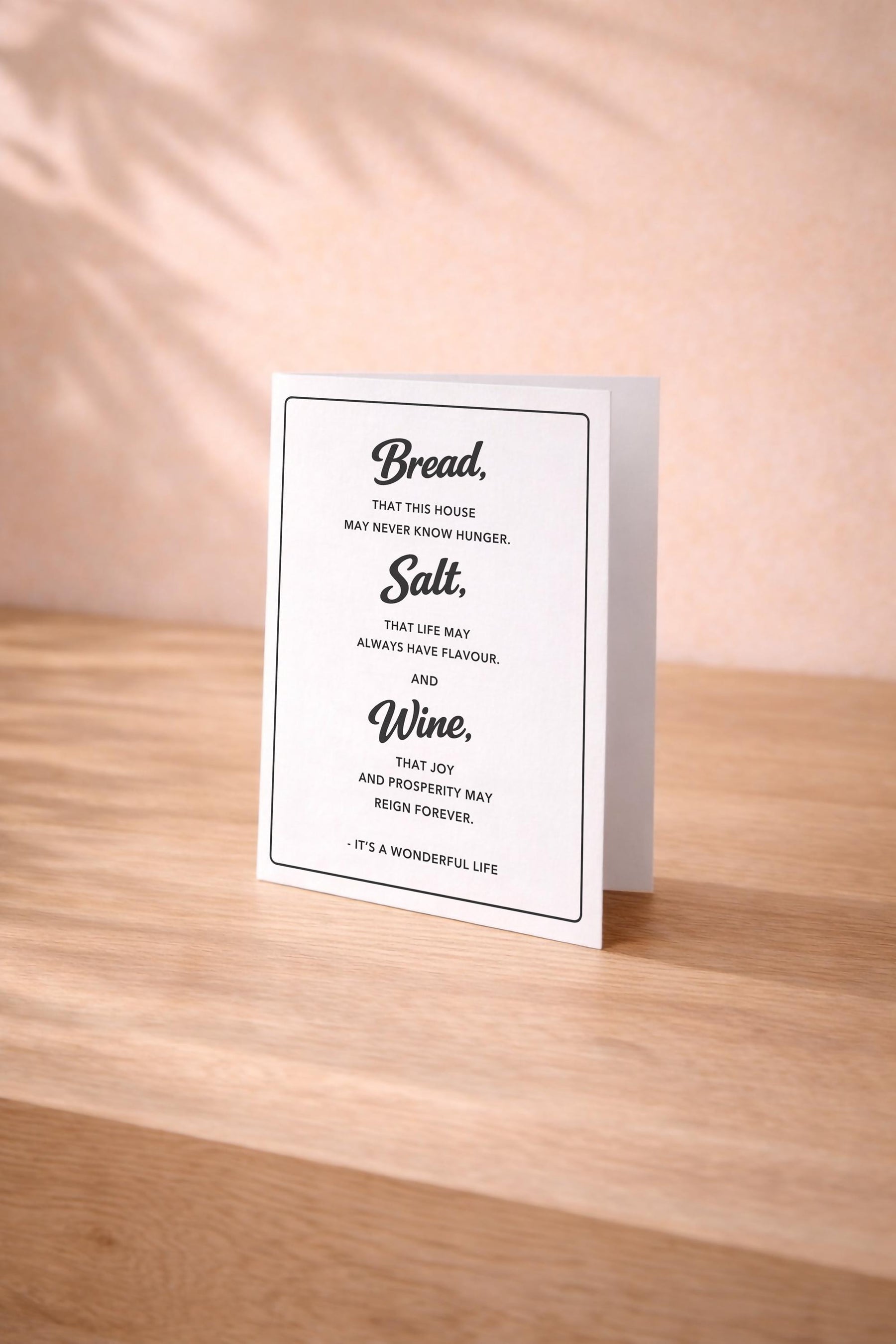 Bread Salt Wine Quote Housewarming Card – It’s A Wonderful Life New Home Greeting Card — image 2