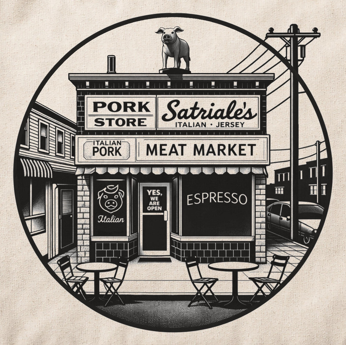 Satriale's Pork Store Tote Bag | The Sopranos Italian Meat Market Canvas Bag