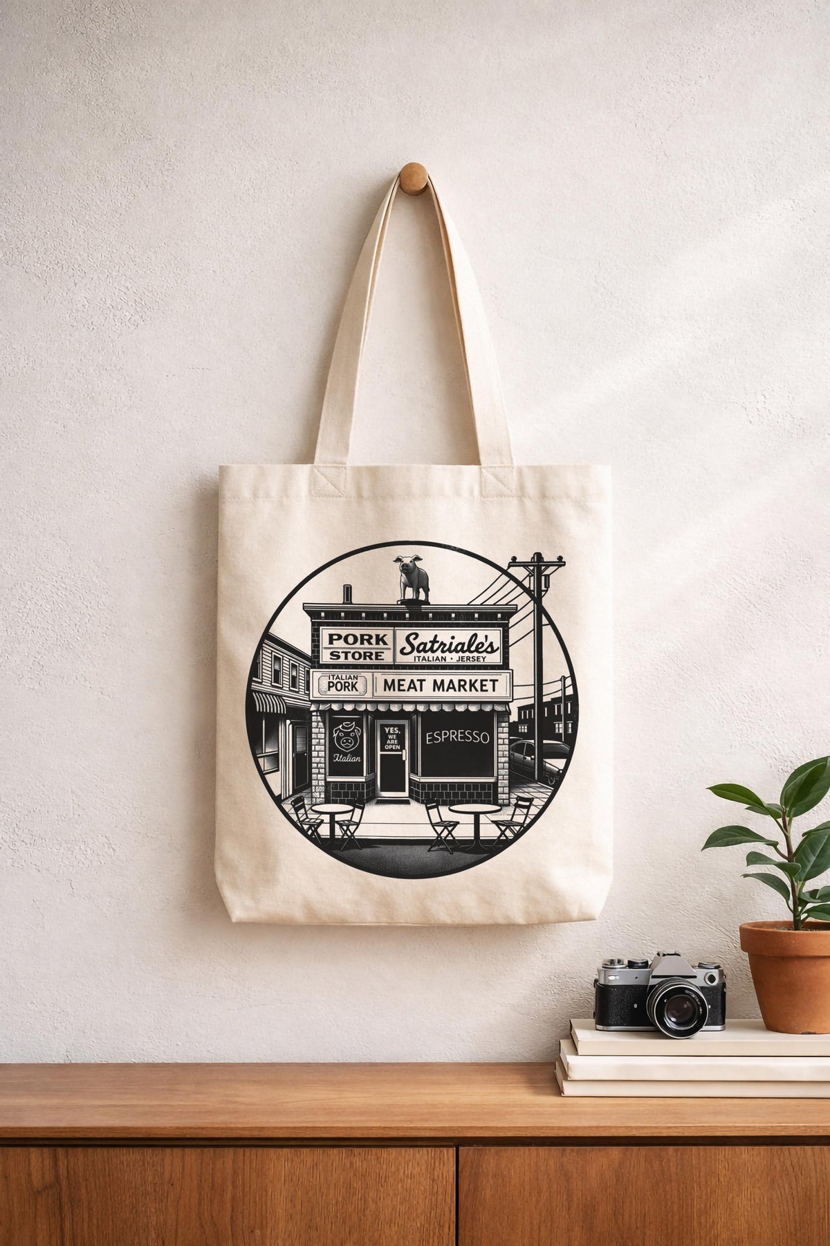 Satriale's Pork Store Tote Bag – The Sopranos Italian Meat Market Canvas Bag — image 3