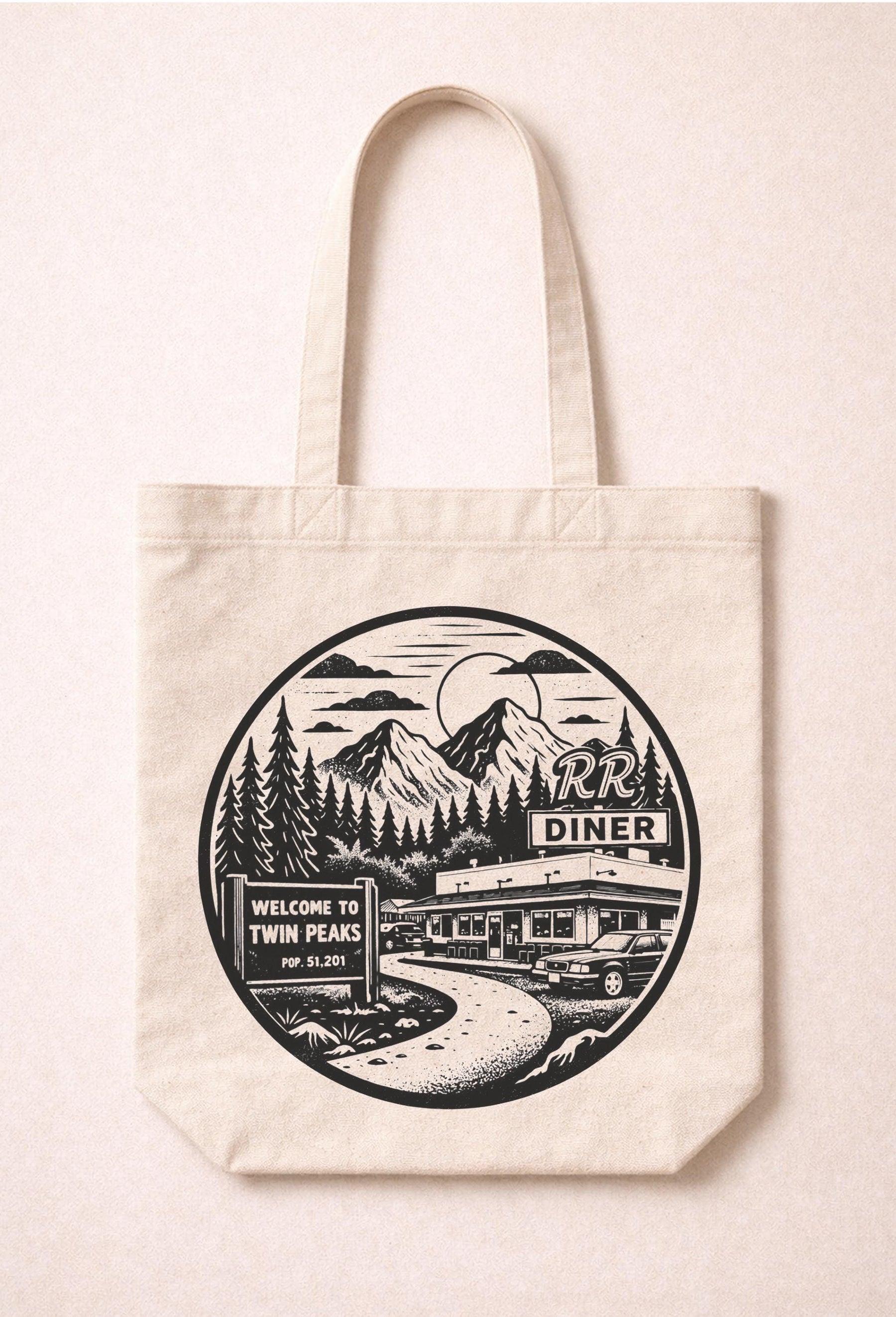 Twin Peaks RR Diner Tote Bag – Cult TV Show Graphic Canvas Bag — image 7