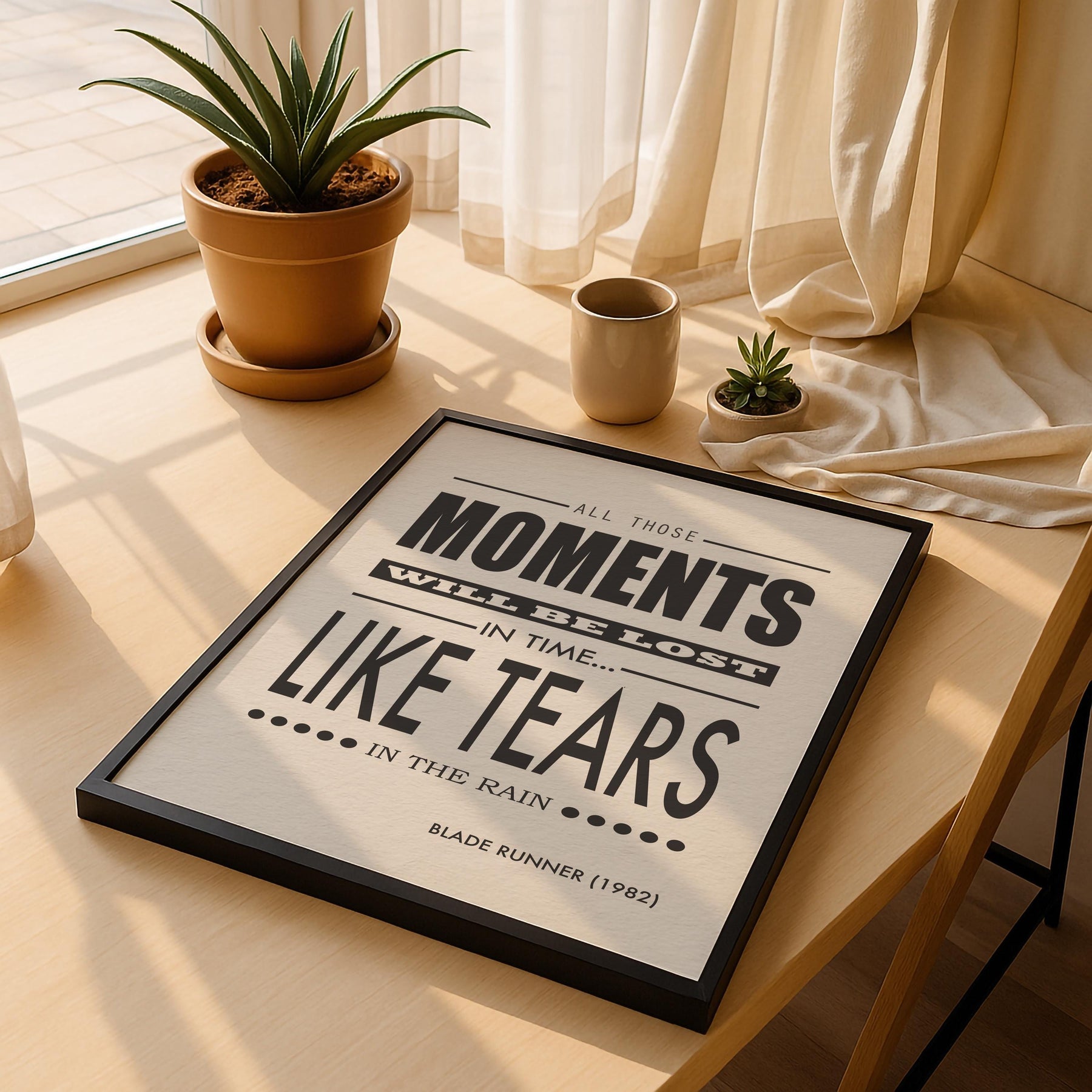 Blade Runner Tears In The Rain Quote - Sci-Fi Movie Poster-  Cult Film Typographic Wall Art — image 5