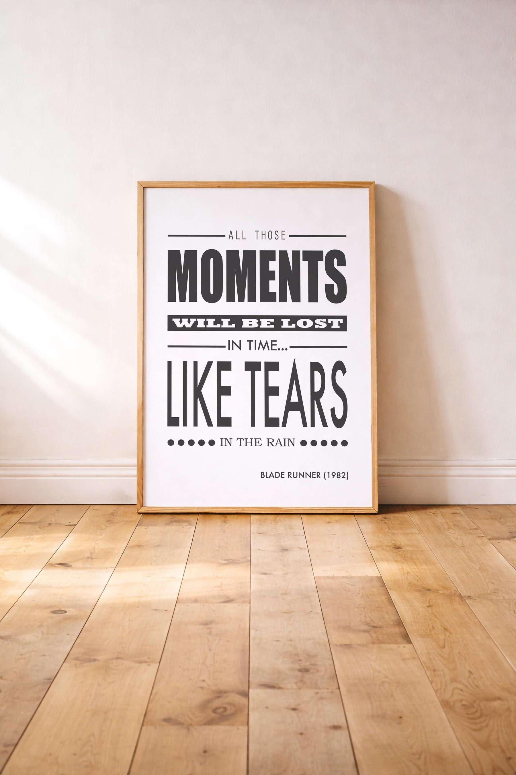 Blade Runner Tears In The Rain Quote - Sci-Fi Movie Poster-  Cult Film Typographic Wall Art — image 2