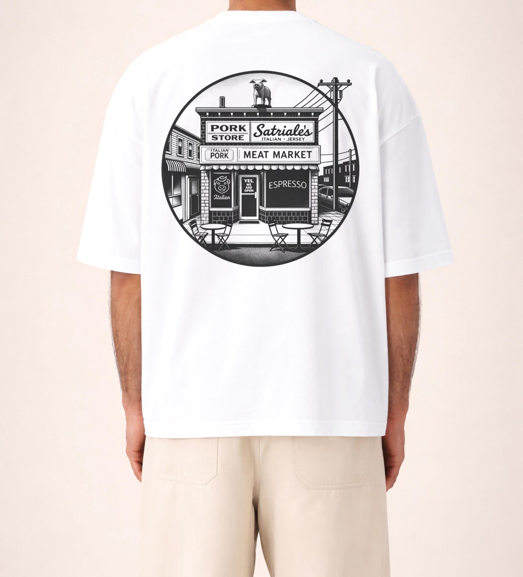 Satriale's Pork Store T-Shirt – The Sopranos Inspired Embroidered Organic Cotton Graphic Tee — image 5