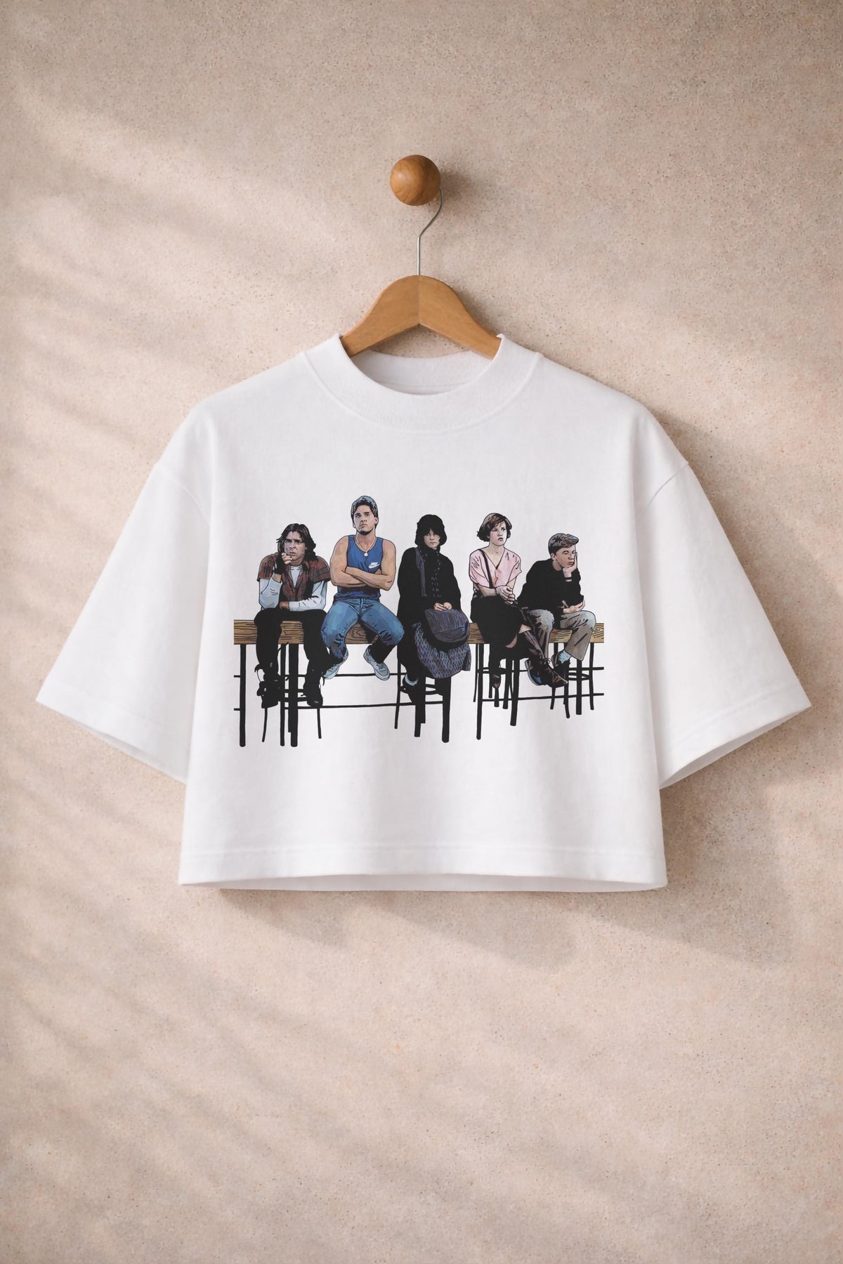 The Breakfast Club T-Shirt - 80s Cult Movie Premium Oversized Cropped Graphic Tee