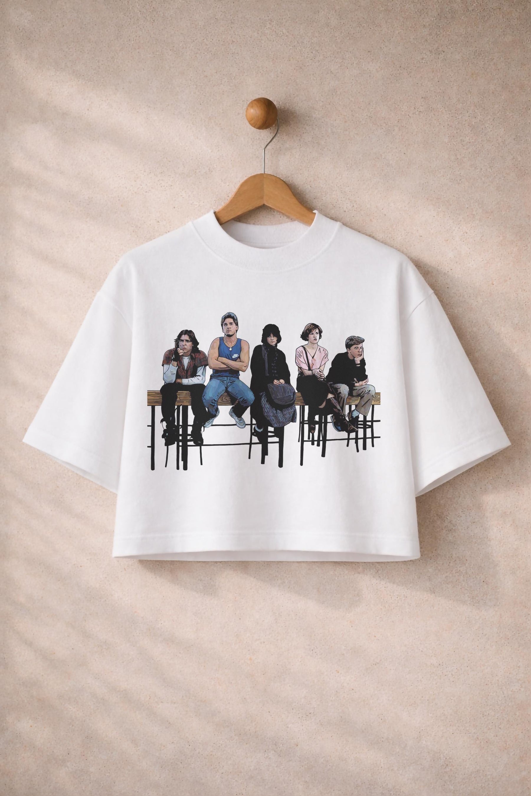 The Breakfast Club T-Shirt - 80s Cult Movie Premium Oversized Cropped Graphic Tee