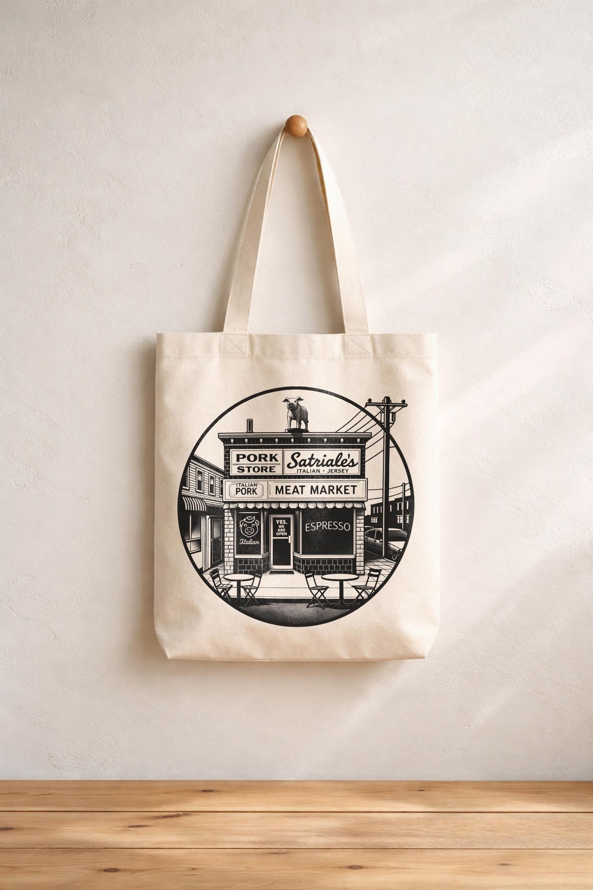 Satriale's Pork Store Tote Bag – The Sopranos Italian Meat Market Canvas Bag