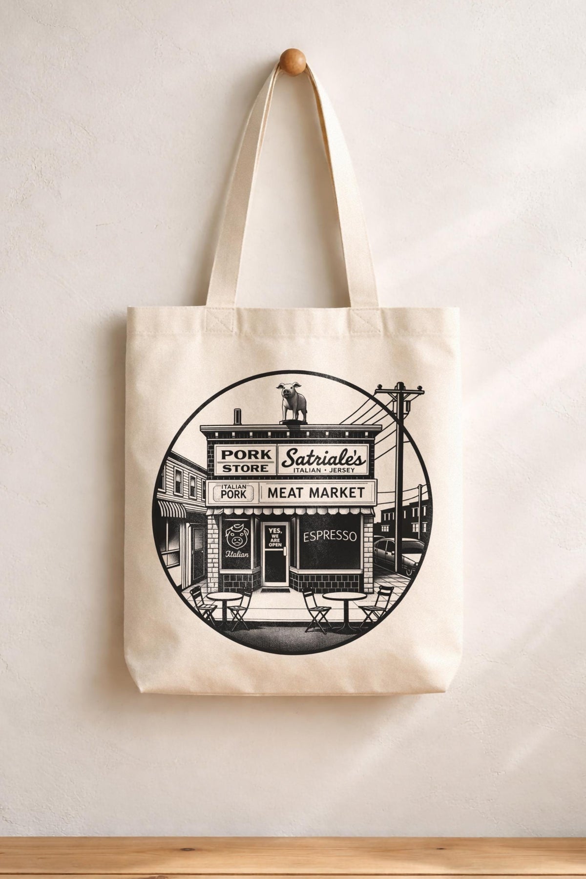 Satriale's Pork Store Tote Bag – The Sopranos Italian Meat Market Canvas Bag