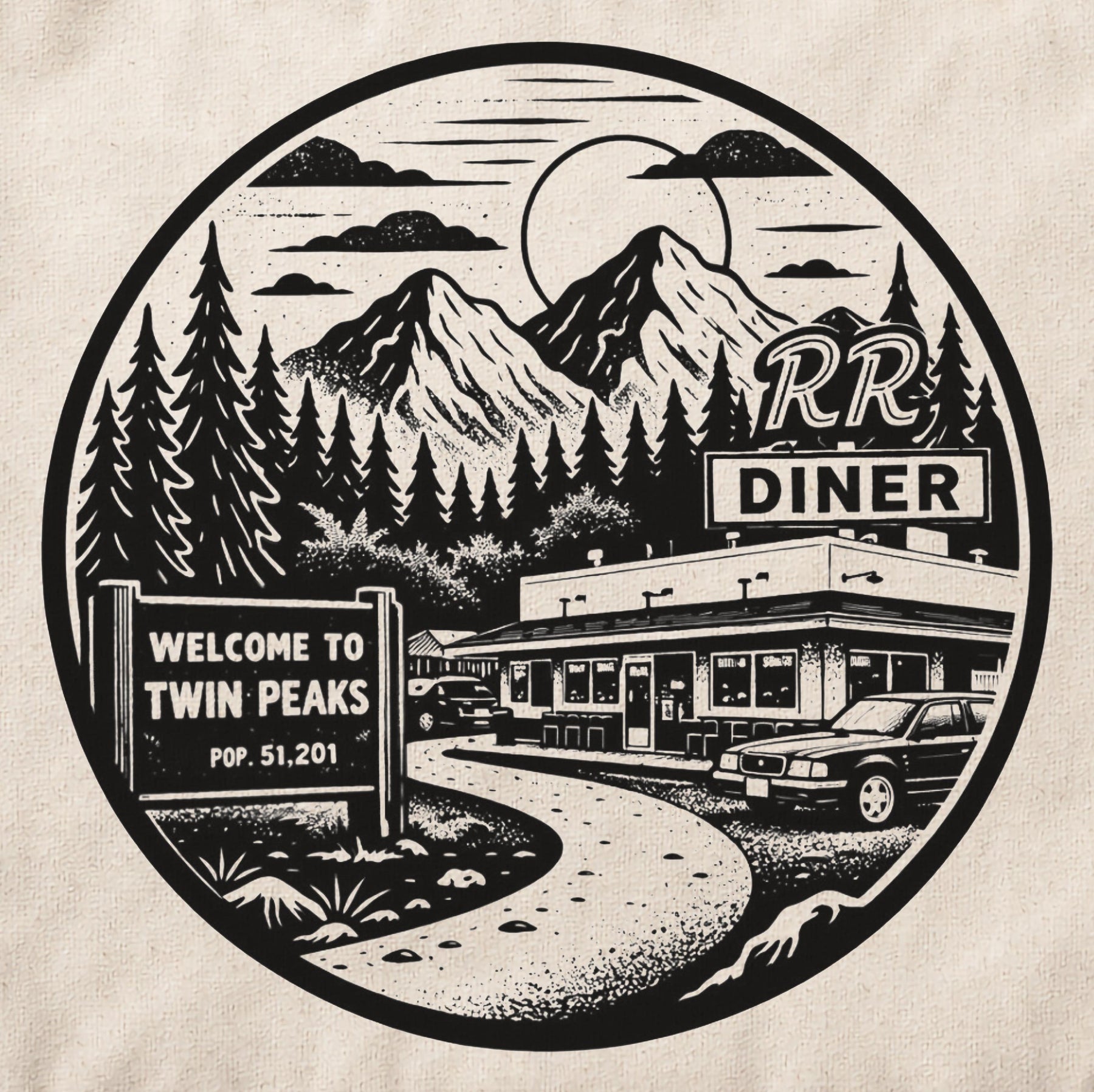 Twin Peaks RR Diner Tote Bag – Cult TV Show Graphic Canvas Bag — image 5