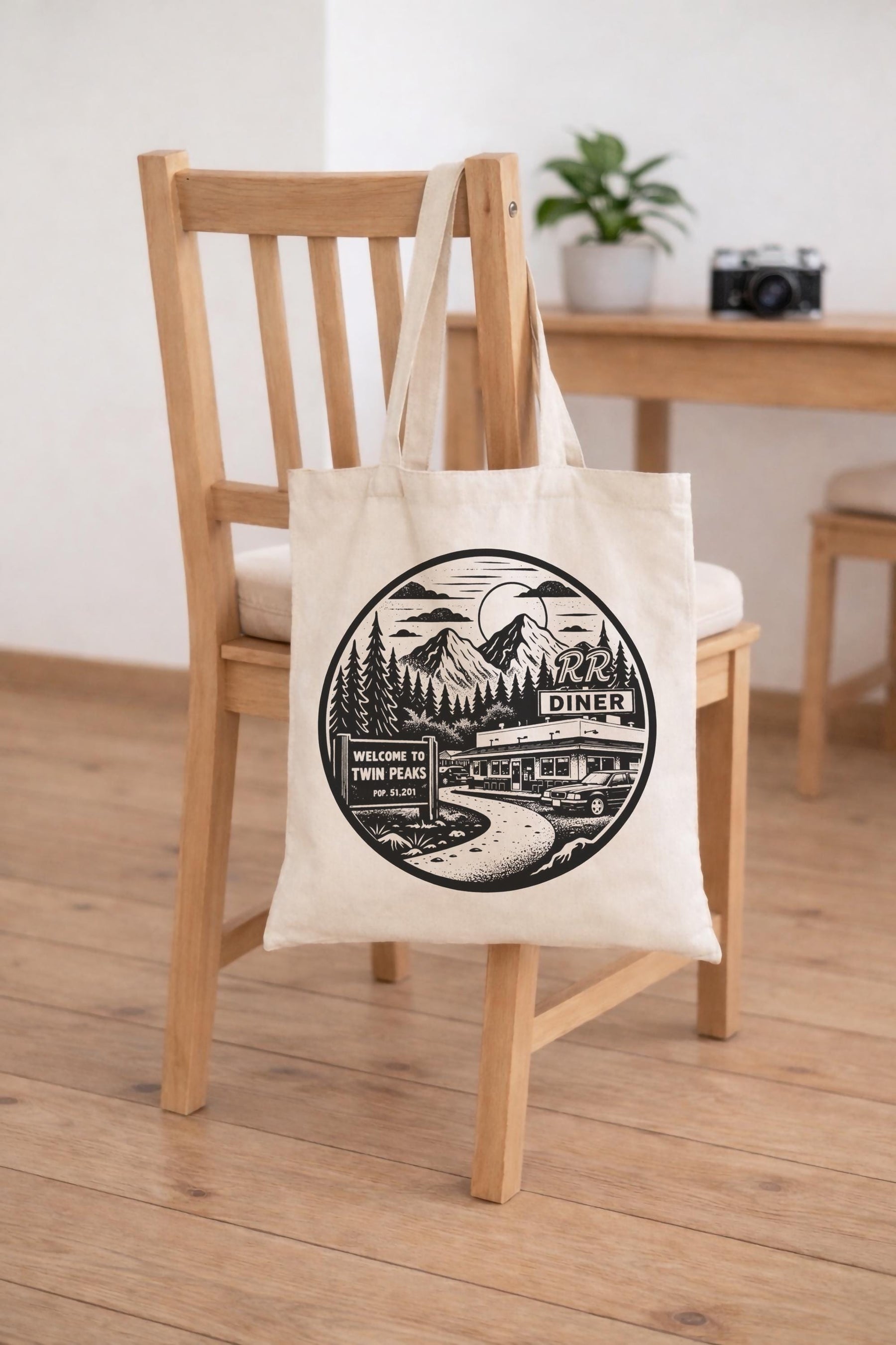 Twin Peaks RR Diner Tote Bag – Cult TV Show Graphic Canvas Bag — image 4
