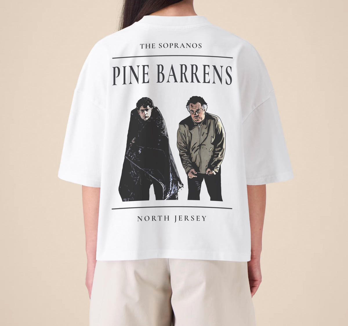 Pine Barrens Embroidered Graphic T-Shirt – The Soporanos Inspired Premium Organic Cotton Oversized Boxy Printed Tee — image 6