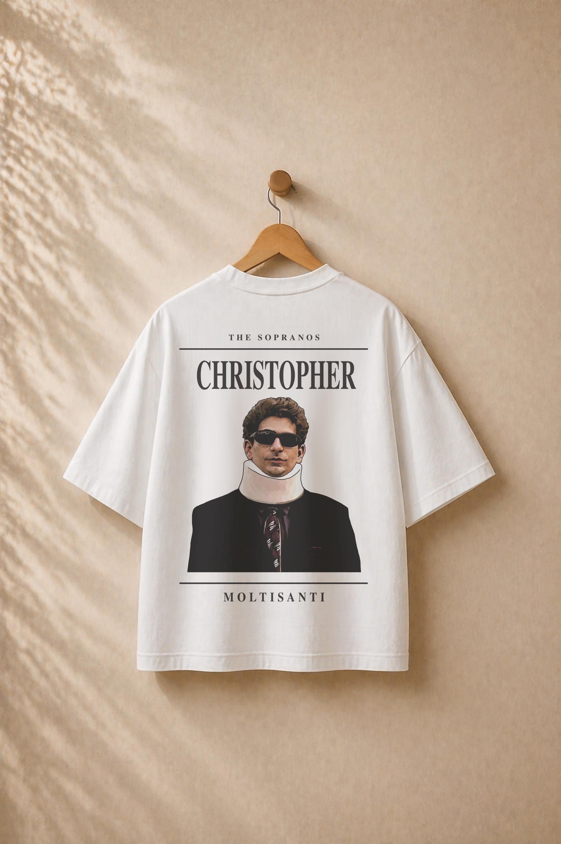 Christopher Moltisanti Embroidered Graphic T-Shirt – The Sopranos Inspired Premium Organic Cotton Oversized Boxy Printed Tee — image 4