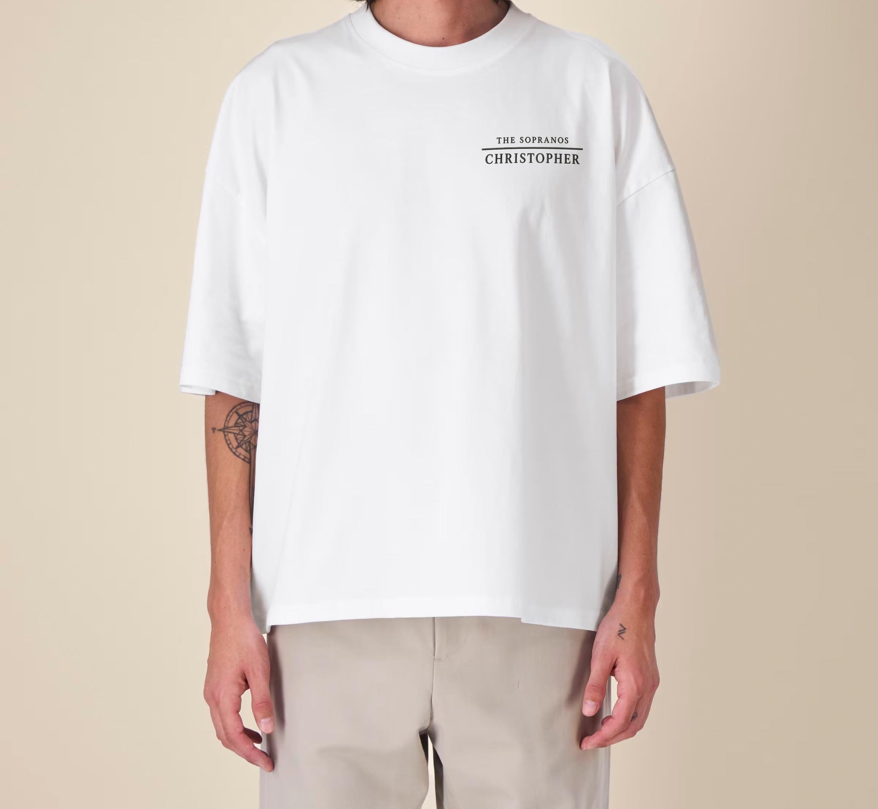 Christopher Moltisanti Embroidered Graphic T-Shirt – The Sopranos Inspired Premium Organic Cotton Oversized Boxy Printed Tee — image 5