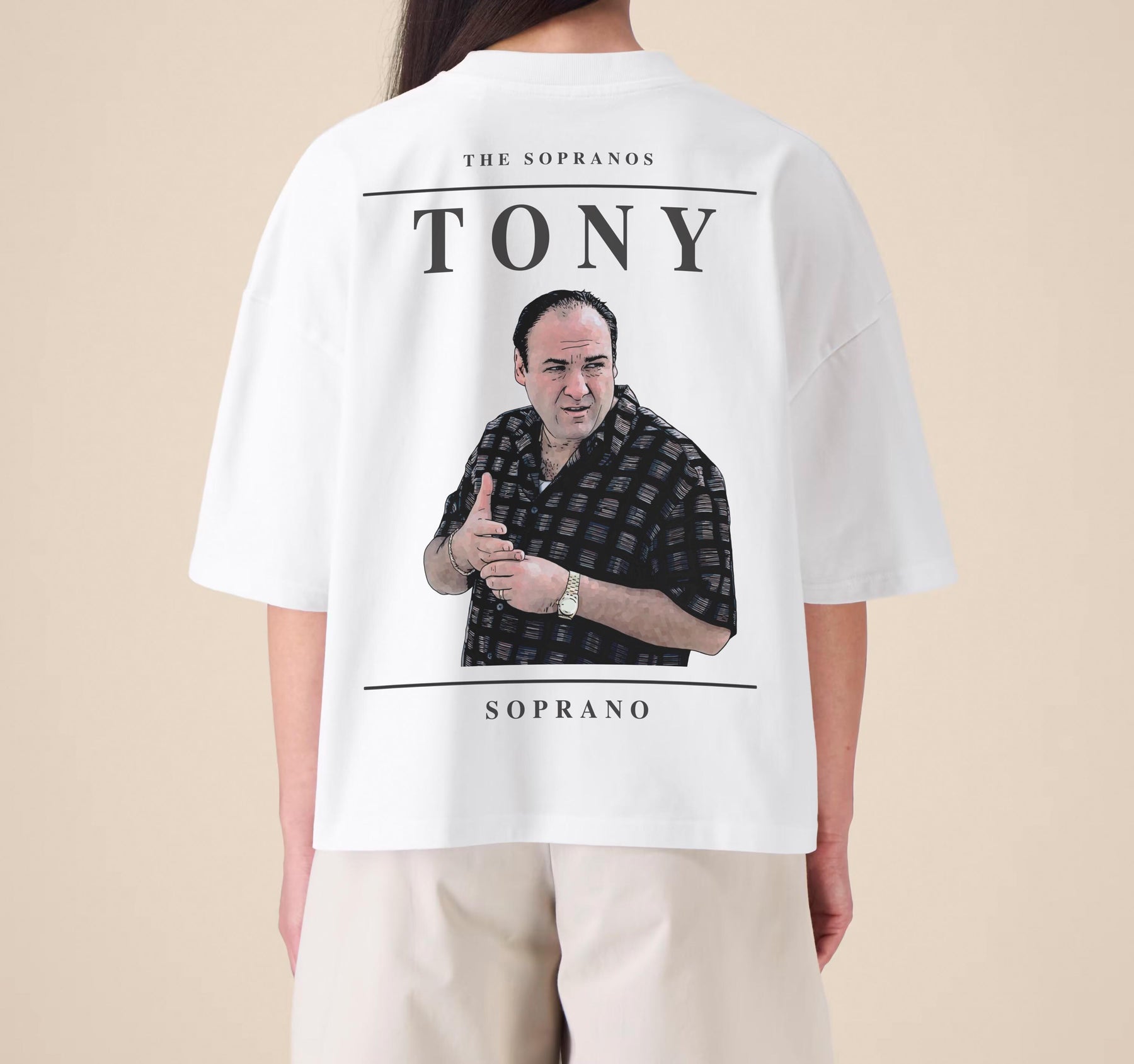 Tony Soprano Embroidered Graphic T-Shirt – The Sopranos Inspired Premium Organic Cotton Oversized Boxy Printed Tee — image 6