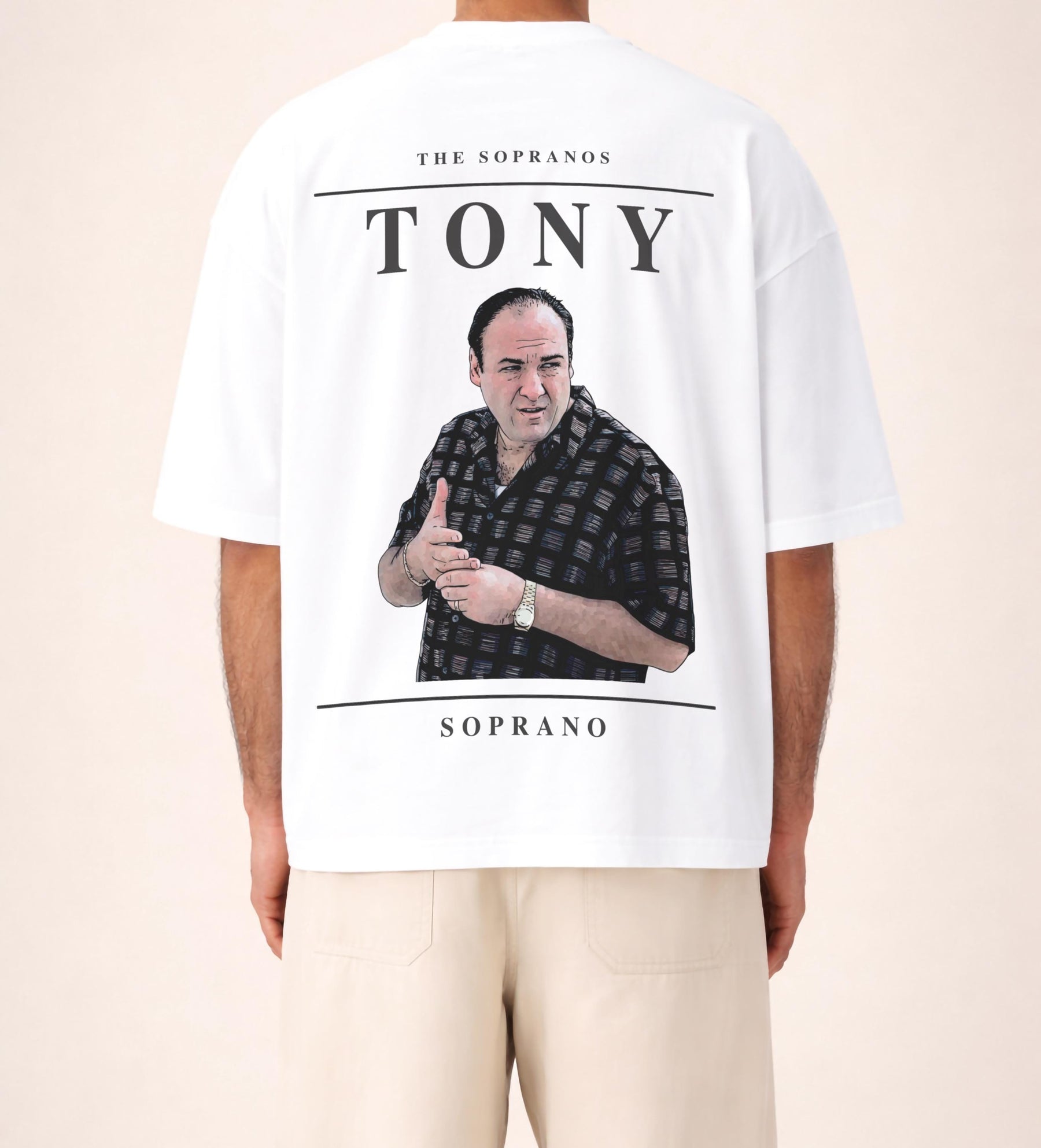 Tony Soprano Embroidered Graphic T-Shirt – The Sopranos Inspired Premium Organic Cotton Oversized Boxy Printed Tee — image 5
