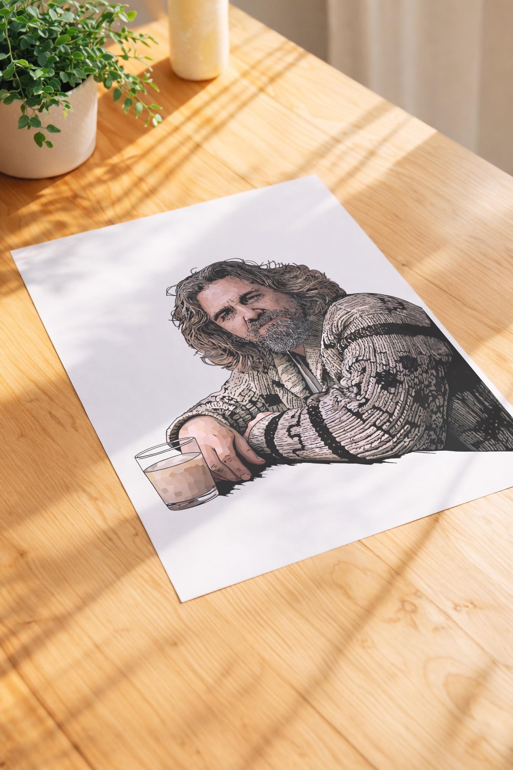 The Dude Abides Portrait Art Print – The Big Lebowski Movie Minimalist Wall Art Coen Brothers Cult Film Illustration Giclée Print — image 5