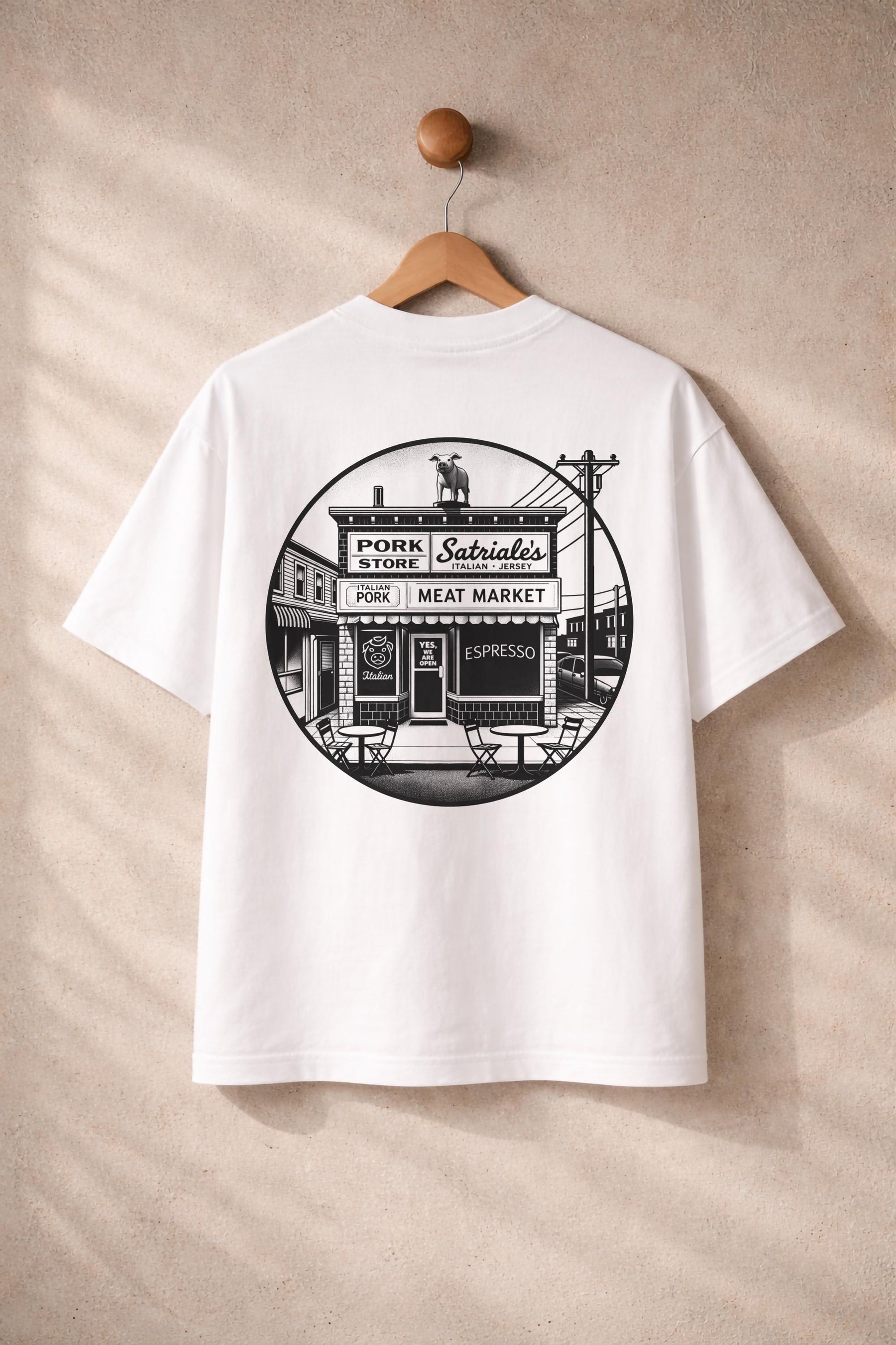 Satriale's Pork Store T-Shirt – The Sopranos Inspired Embroidered Organic Cotton Graphic Tee — image 4