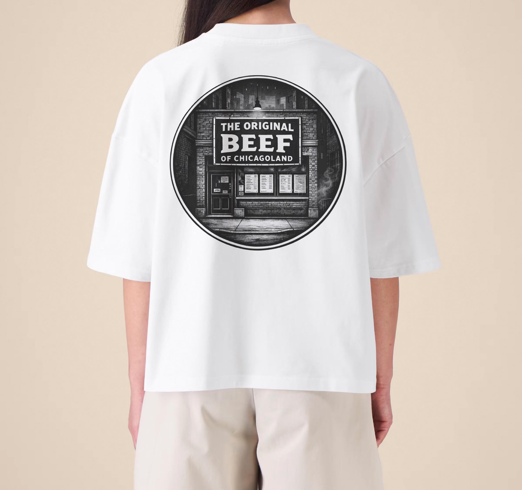 The Original Beef of Chicagoland Embroidered T-Shirt – The Bear Inspired Premium Organic Cotton Oversized Boxy Printed Graphic Tee — image 8