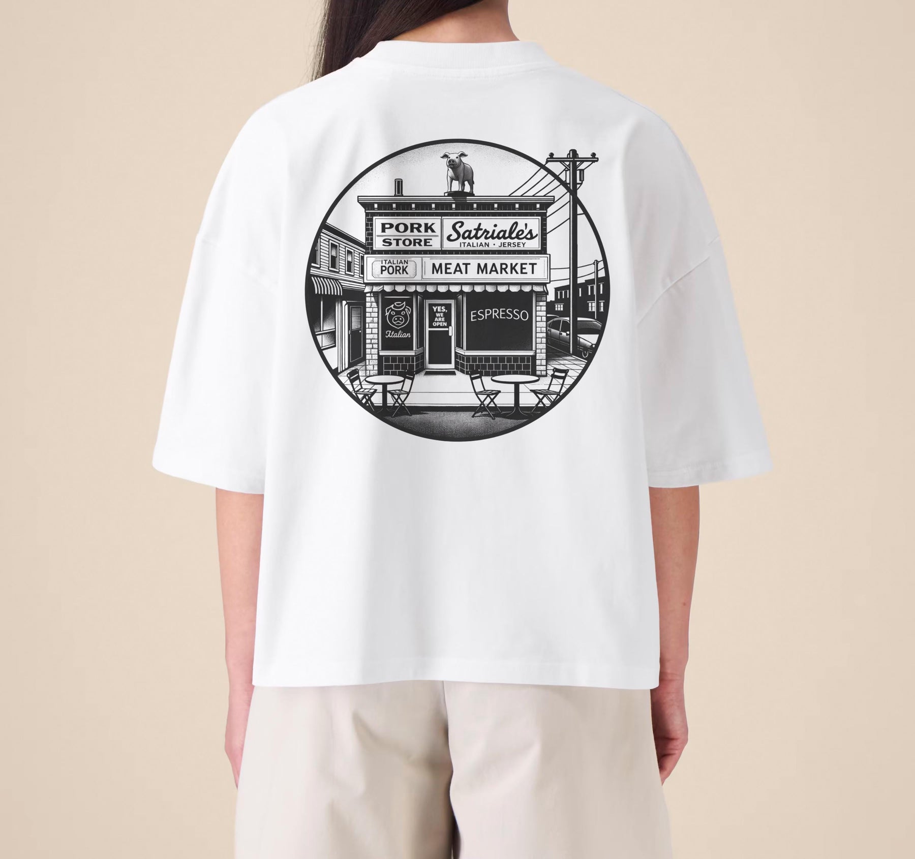 Satriale's Pork Store T-Shirt – The Sopranos Inspired Embroidered Organic Cotton Graphic Tee — image 6