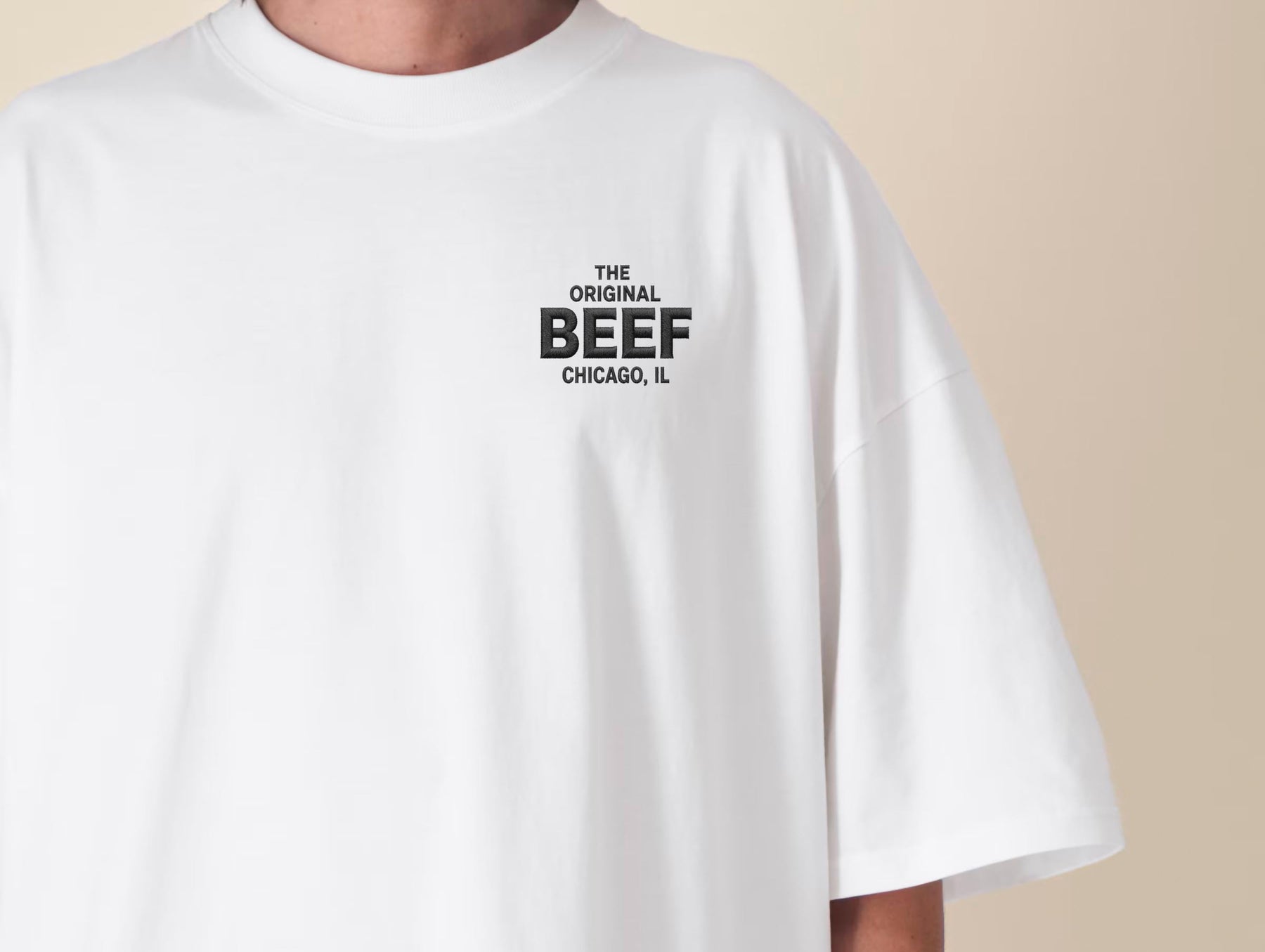 The Original Beef of Chicagoland Embroidered T-Shirt – The Bear Inspired Premium Organic Cotton Oversized Boxy Printed Graphic Tee — image 9