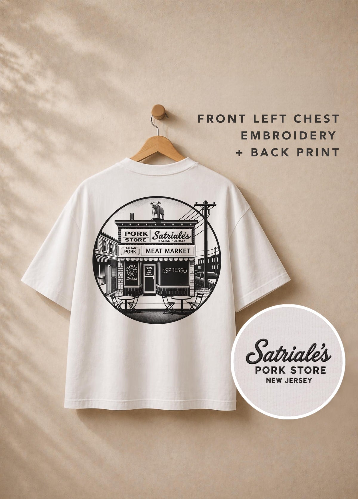 Satriale's Pork Store T-Shirt – The Sopranos Inspired Embroidered Organic Cotton Graphic Tee